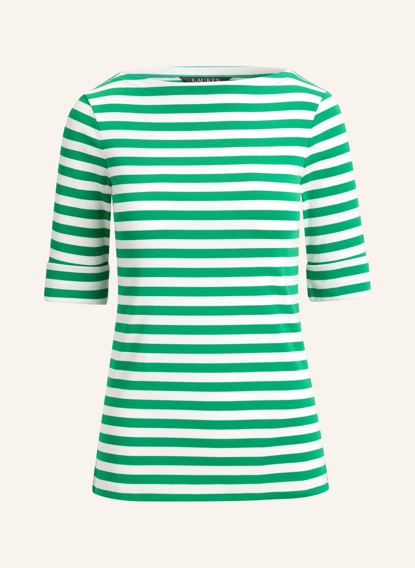 LAUREN RALPH LAUREN T-Shirt: GRÜN / WEISS