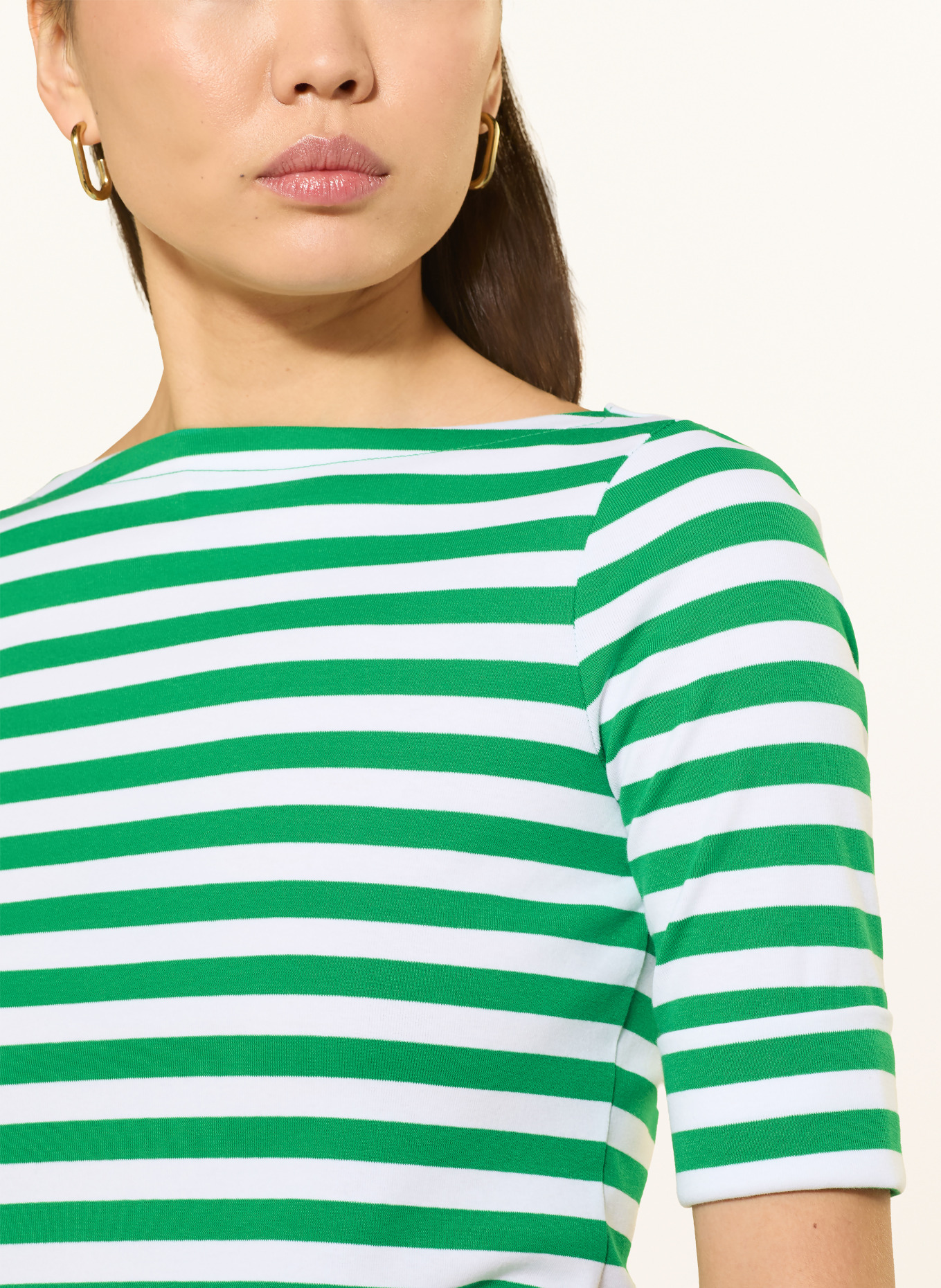 LAUREN RALPH LAUREN T-Shirt: GRÜN / WEISS