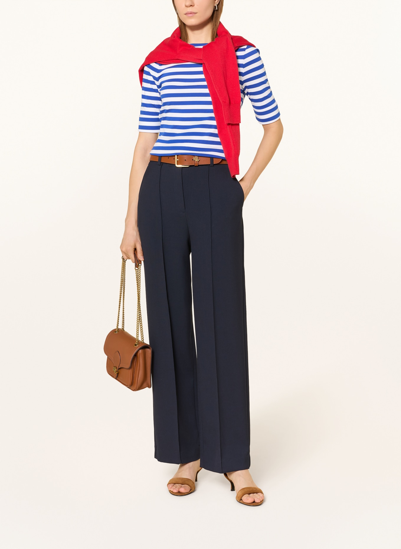 LAUREN RALPH LAUREN T-Shirt: BLAU / WEISS