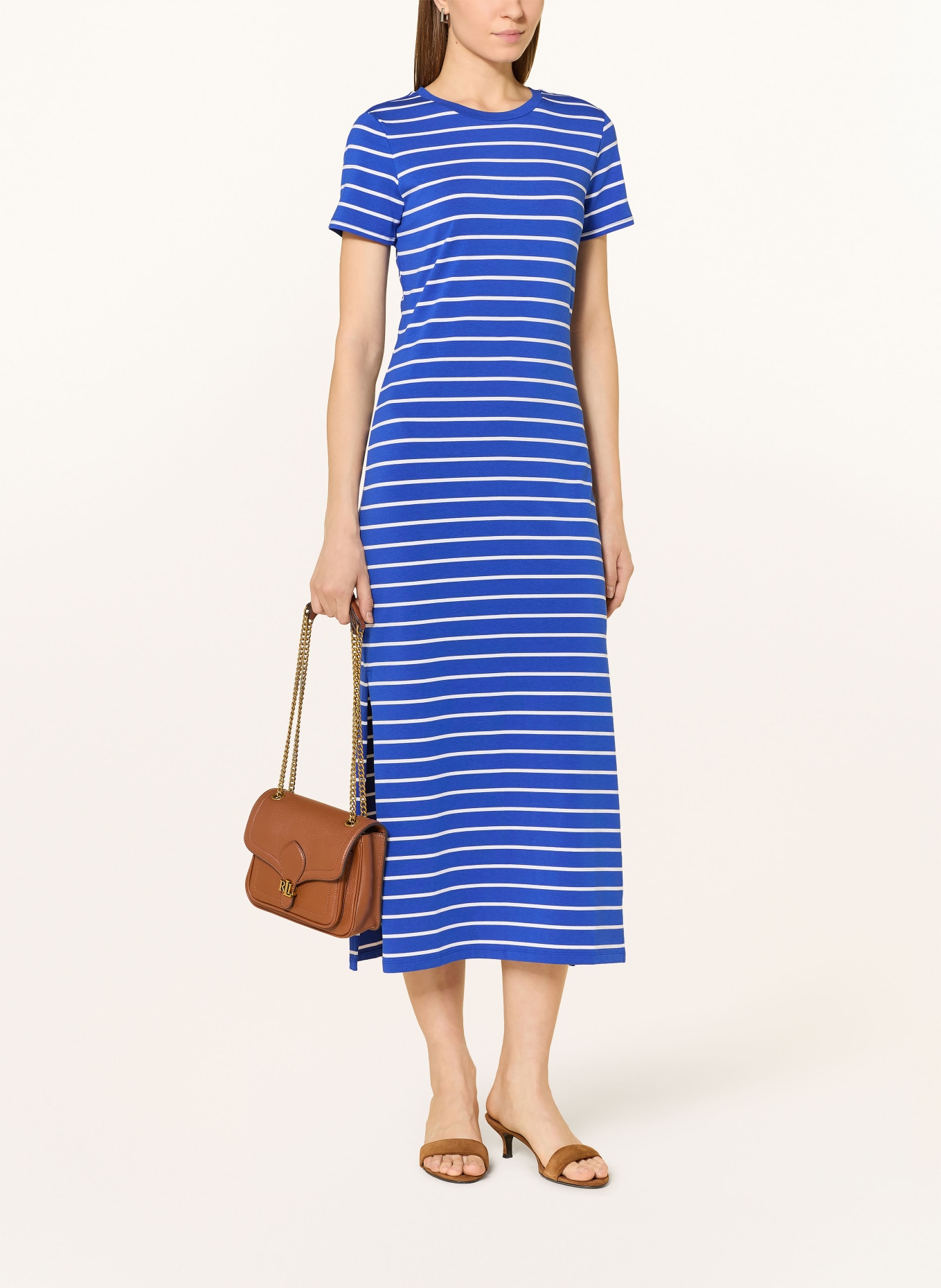 LAUREN RALPH LAUREN Jerseykleid: BLAU / WEISS