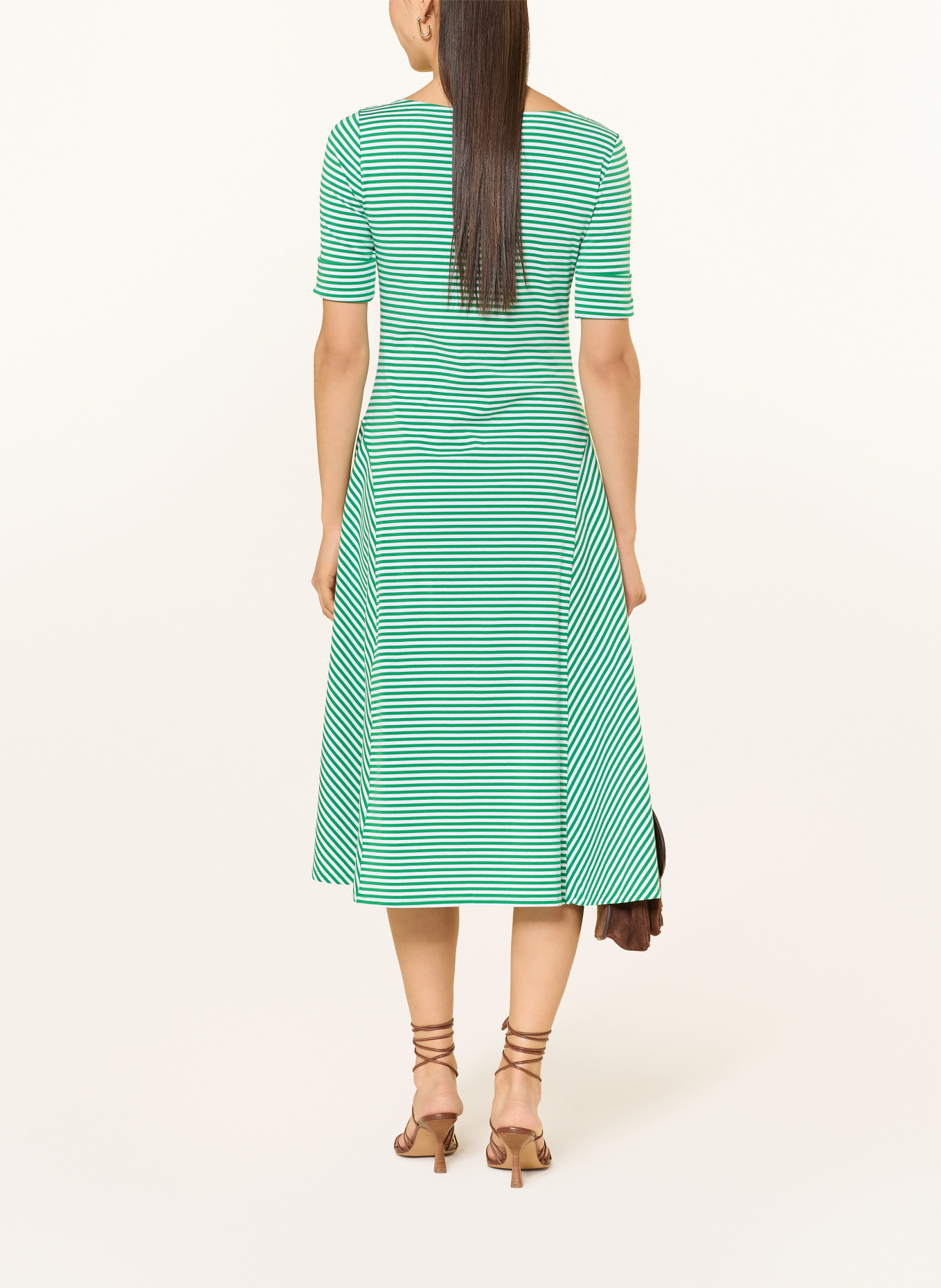 LAUREN RALPH LAUREN Jerseykleid: GRÜN / WEISS