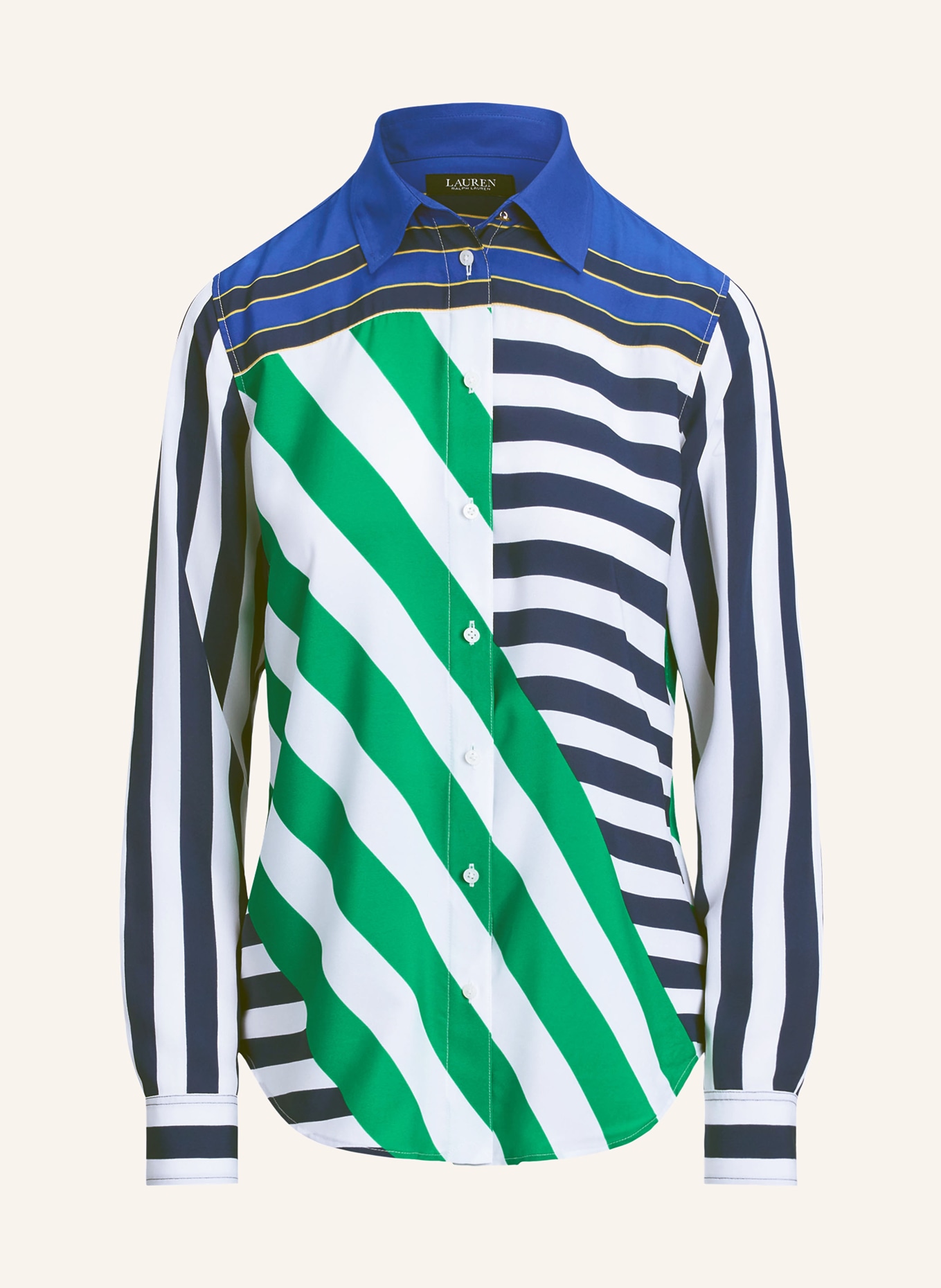 LAUREN RALPH LAUREN košile: MODRÁ / ZELENÁ / BÍLÁ