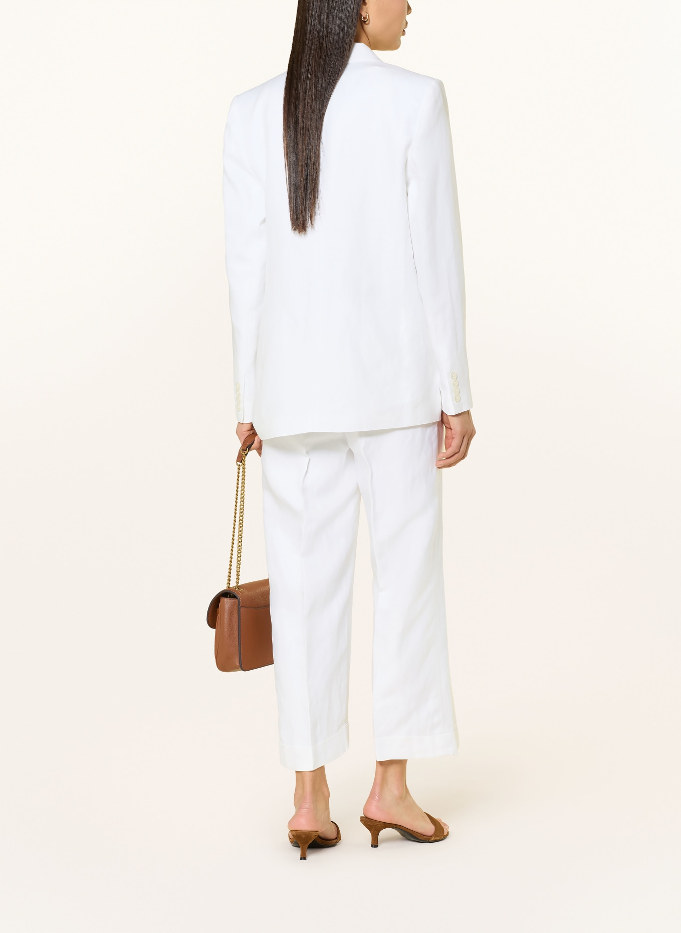 LAUREN RALPH LAUREN Hose mit Leinen: WEISS