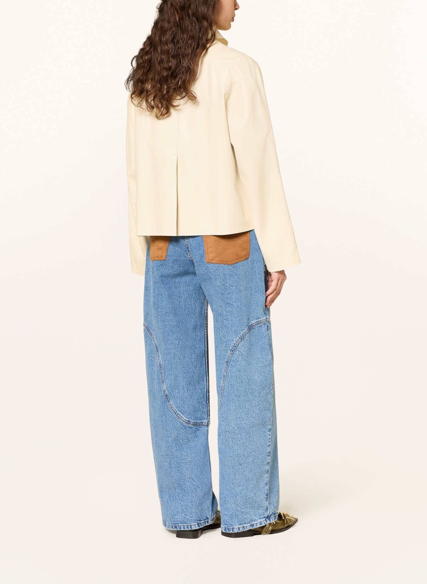 MRS & HUGS Leather-look jacket: ECRU