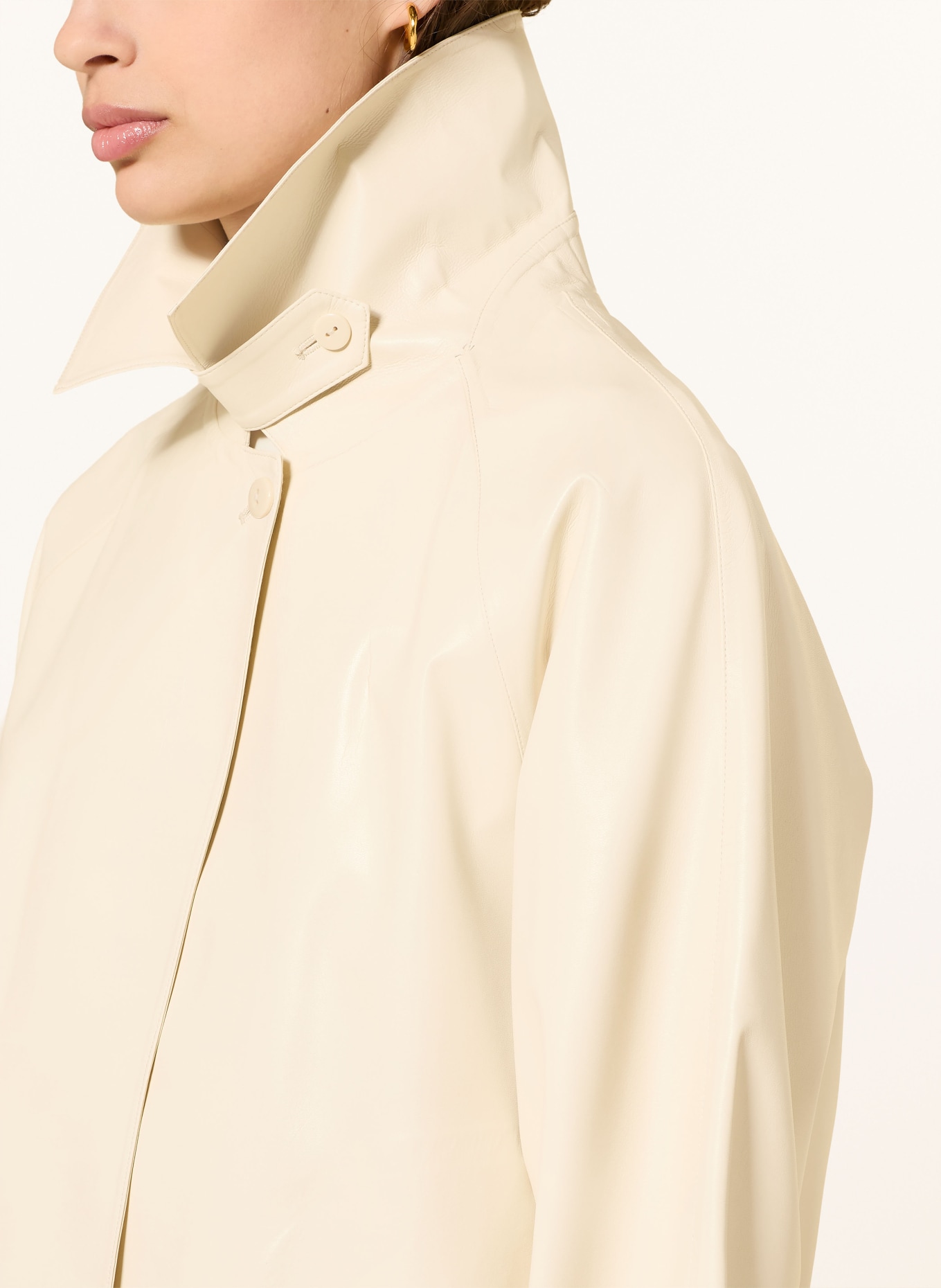 MRS & HUGS Leather-look jacket: ECRU