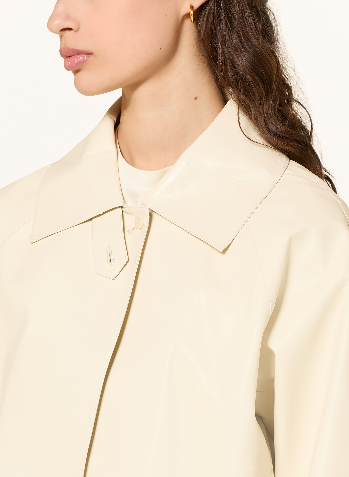 MRS & HUGS Leather-look jacket: ECRU