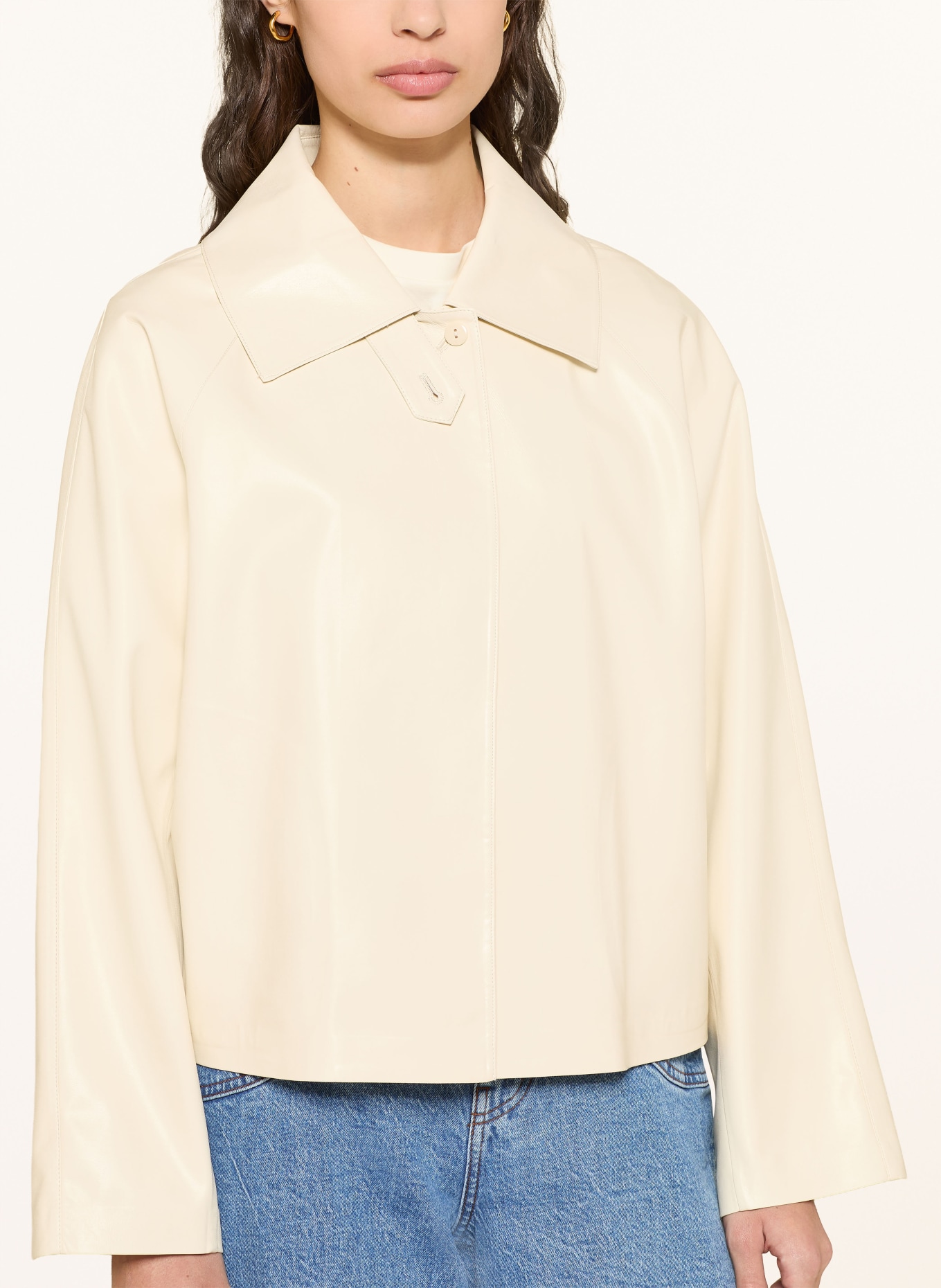 MRS & HUGS Leather-look jacket: ECRU