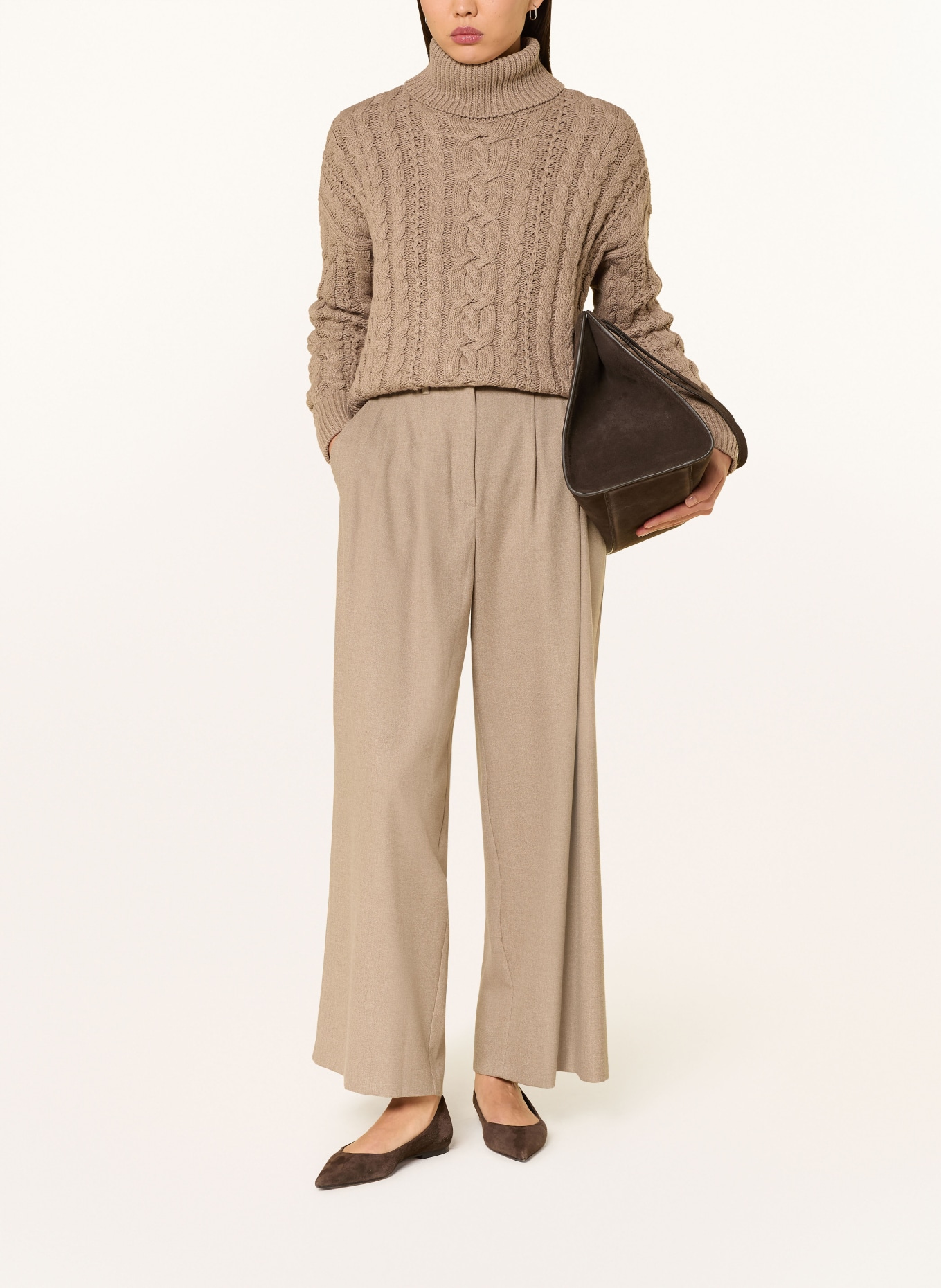 BETTY&CO Marlenehose aus Flanell: CAMEL
