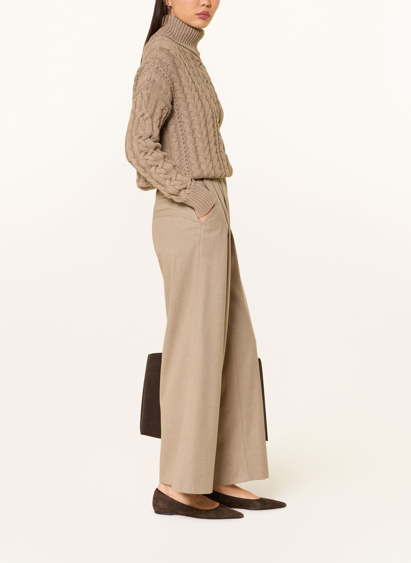 BETTY&CO Marlenehose aus Flanell: CAMEL