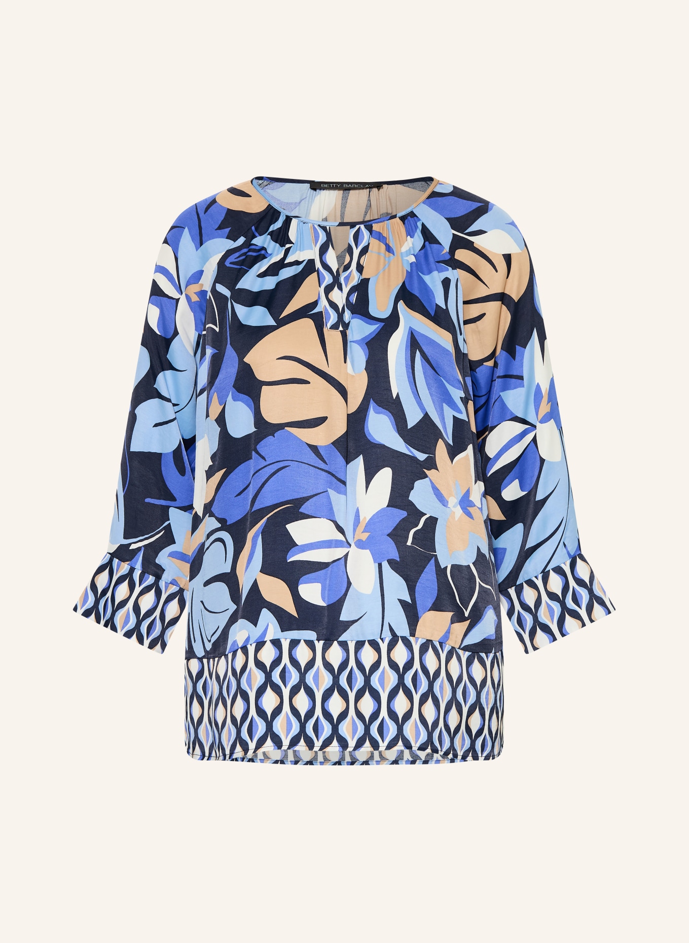 Betty Barclay Blusenshirt mit 3/4-Arm: DUNKELBLAU / HELLBLAU / WEISS