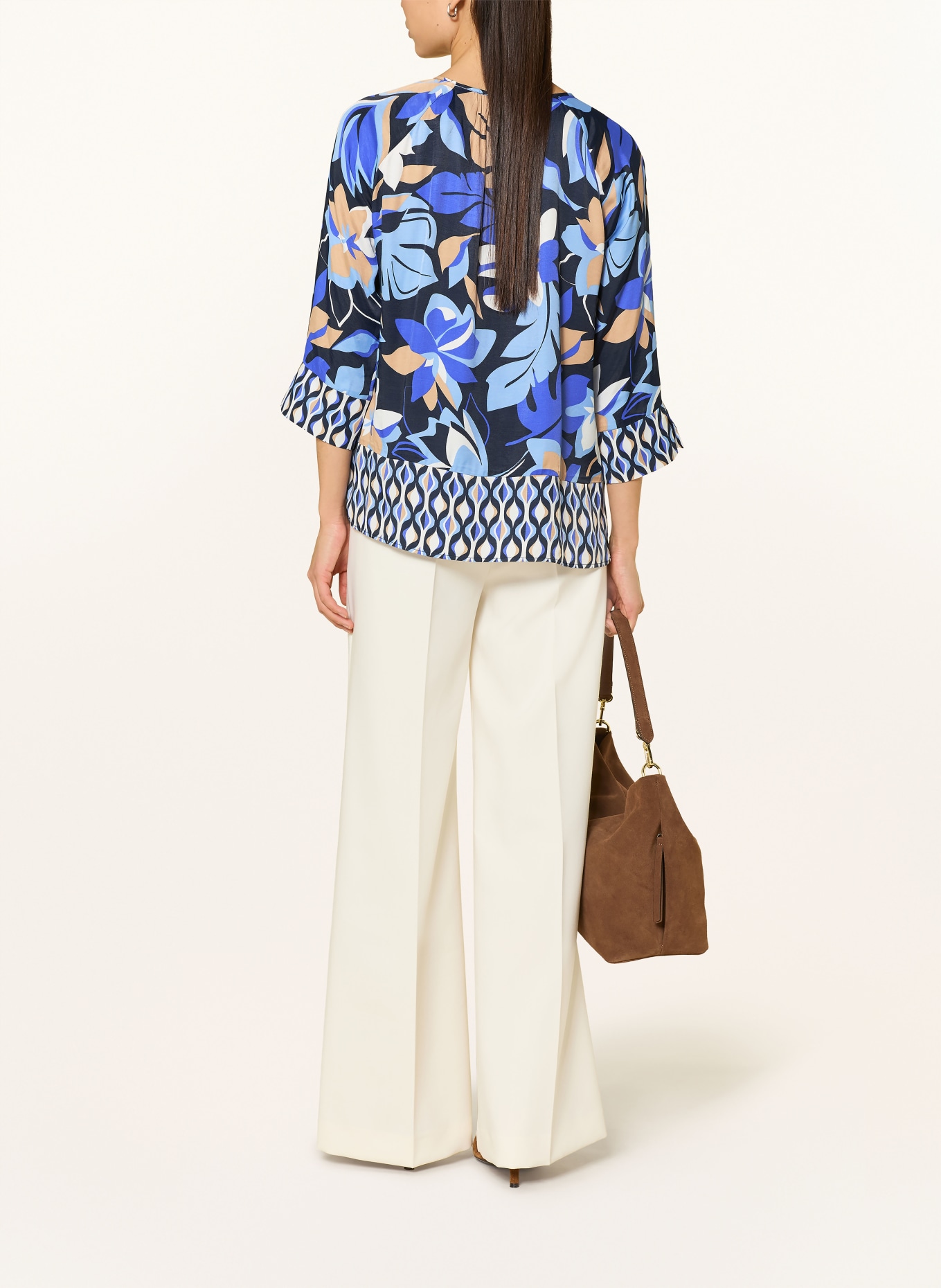 Betty Barclay Blusenshirt mit 3/4-Arm: DUNKELBLAU / HELLBLAU / WEISS