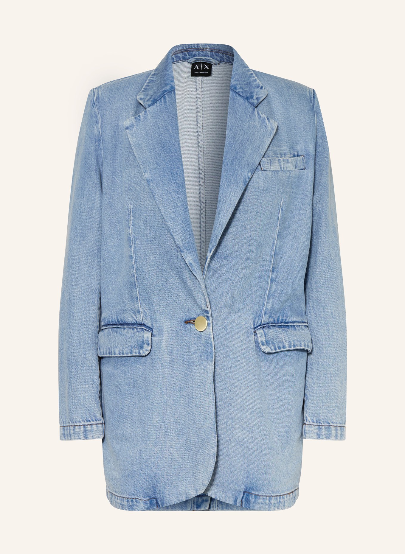 ARMANI EXCHANGE denim blazer: BLUE