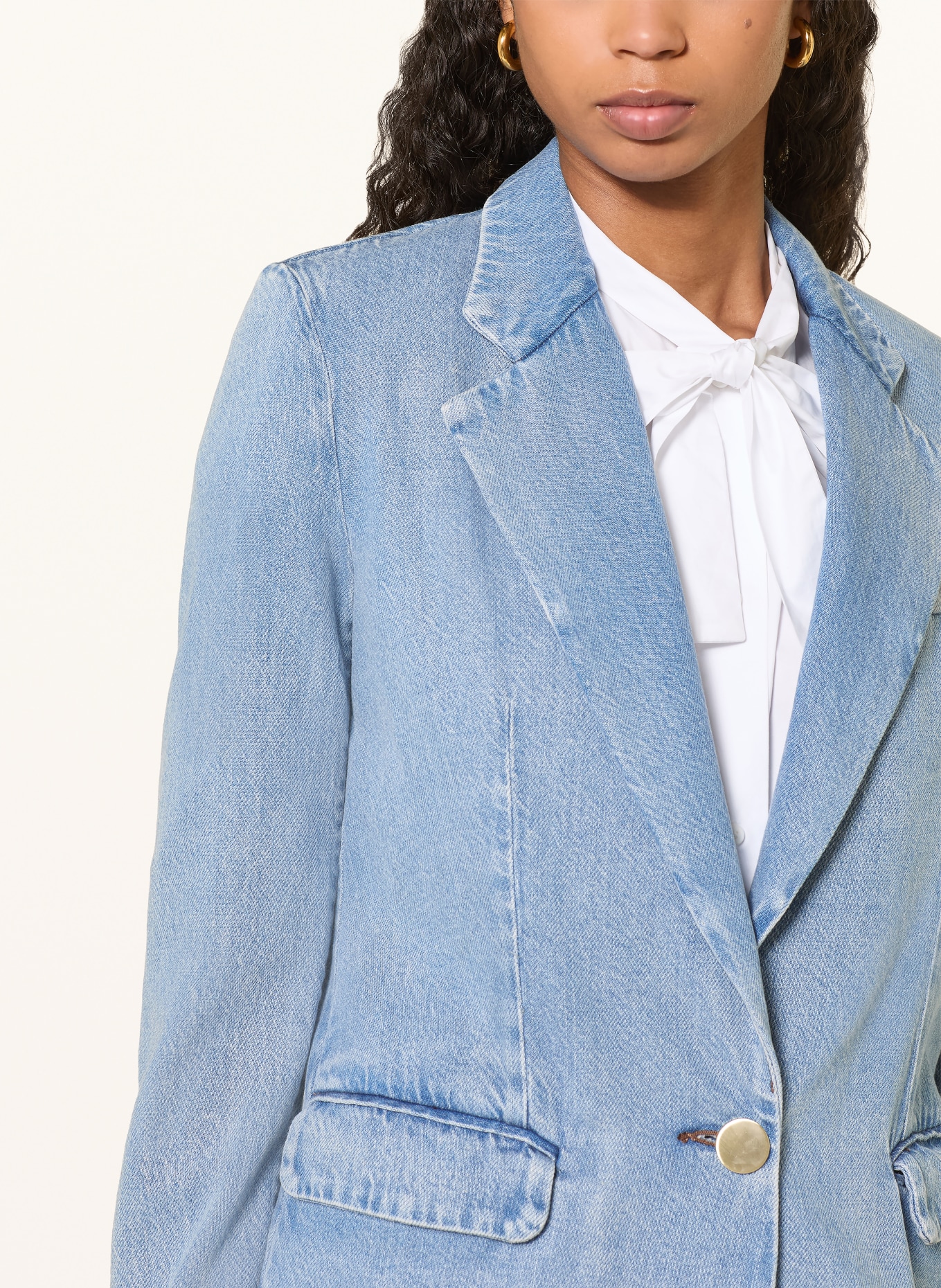 ARMANI EXCHANGE denim blazer: BLUE