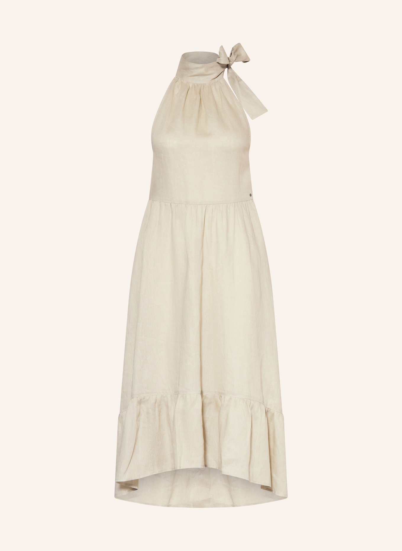 ARMANI EXCHANGE Linen slip dress with ruffles: BEIGE