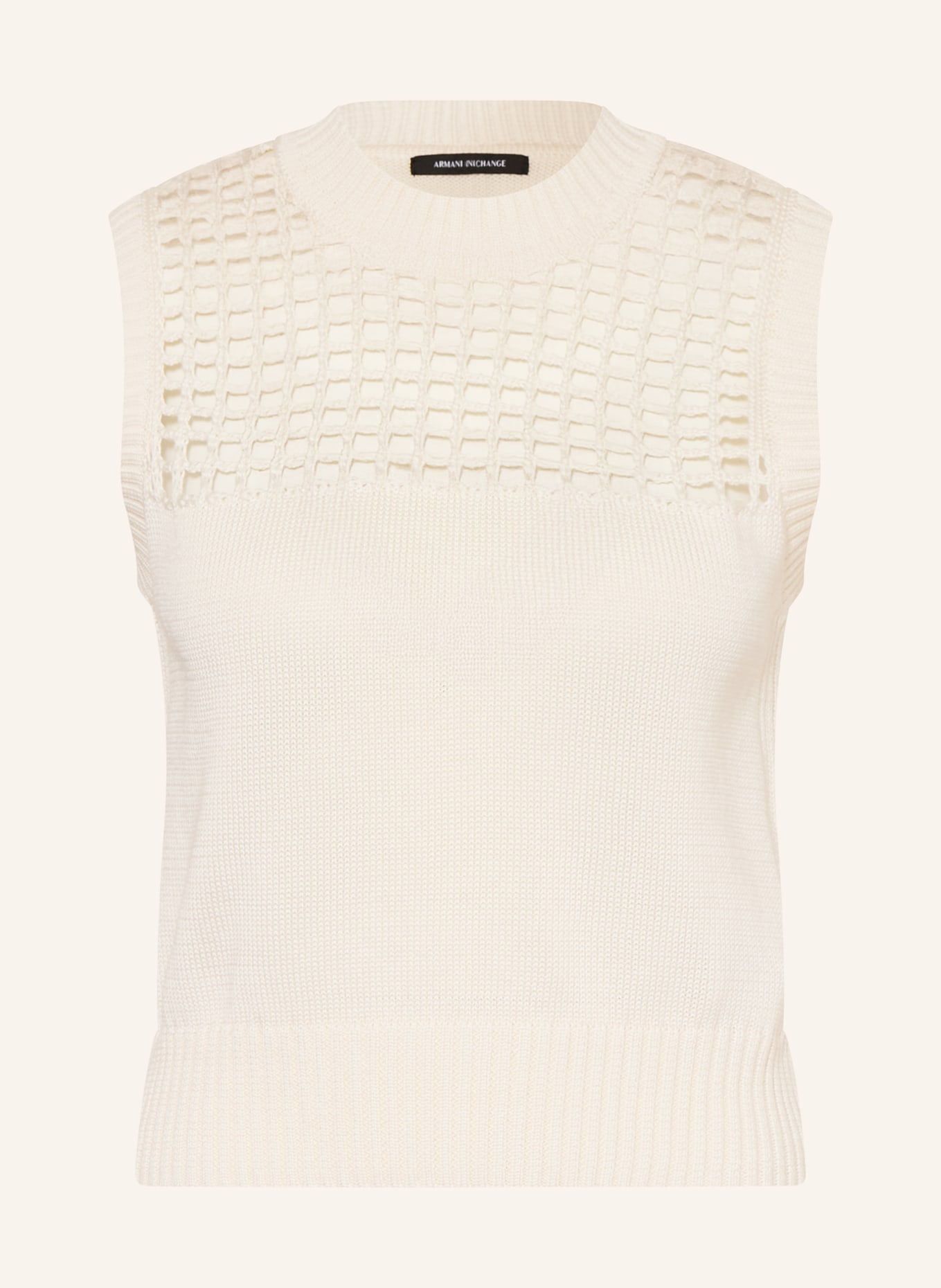 ARMANI EXCHANGE sleeveless sweater: ECRU