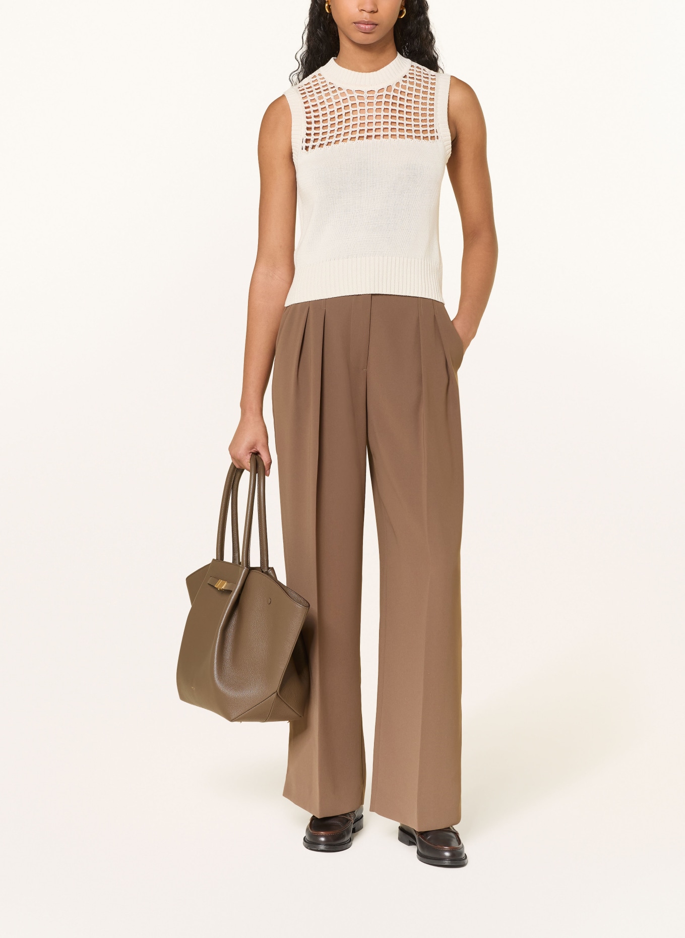 ARMANI EXCHANGE sleeveless sweater: ECRU