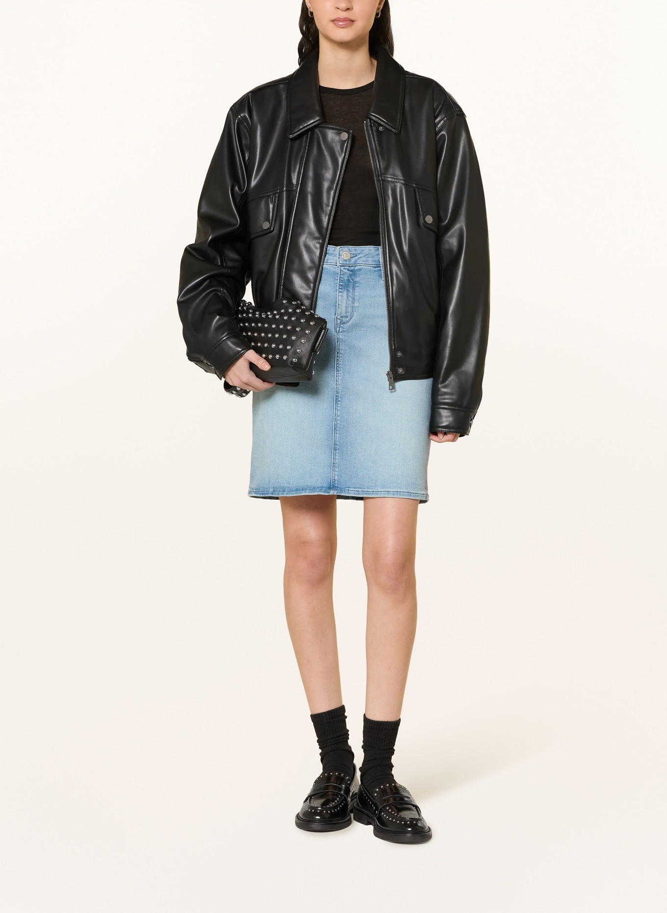 mavi Džínová sukně RENEE: MODRÁ