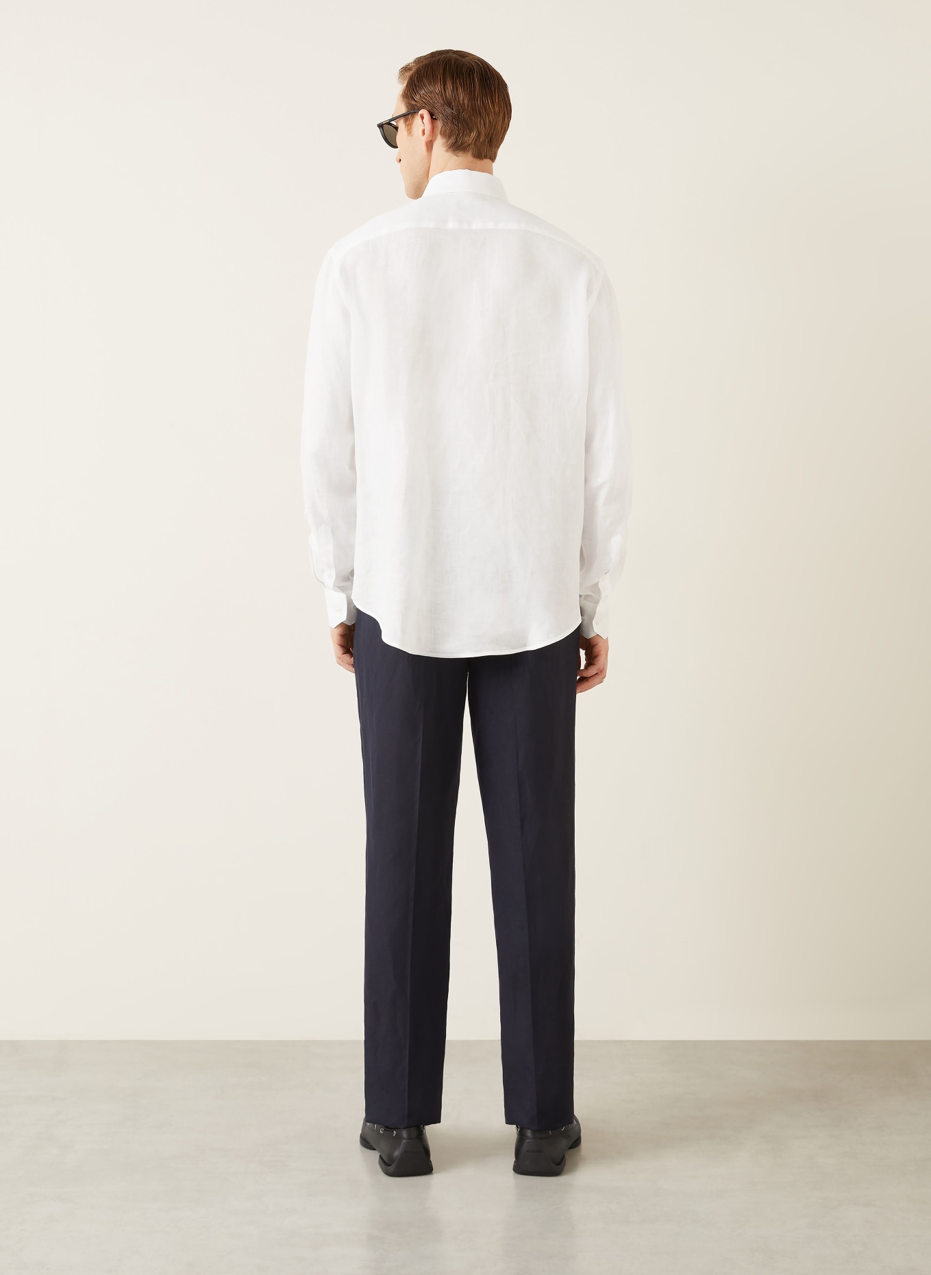 GIORGIO ARMANI Leinenhemd Regular Fit: WEISS