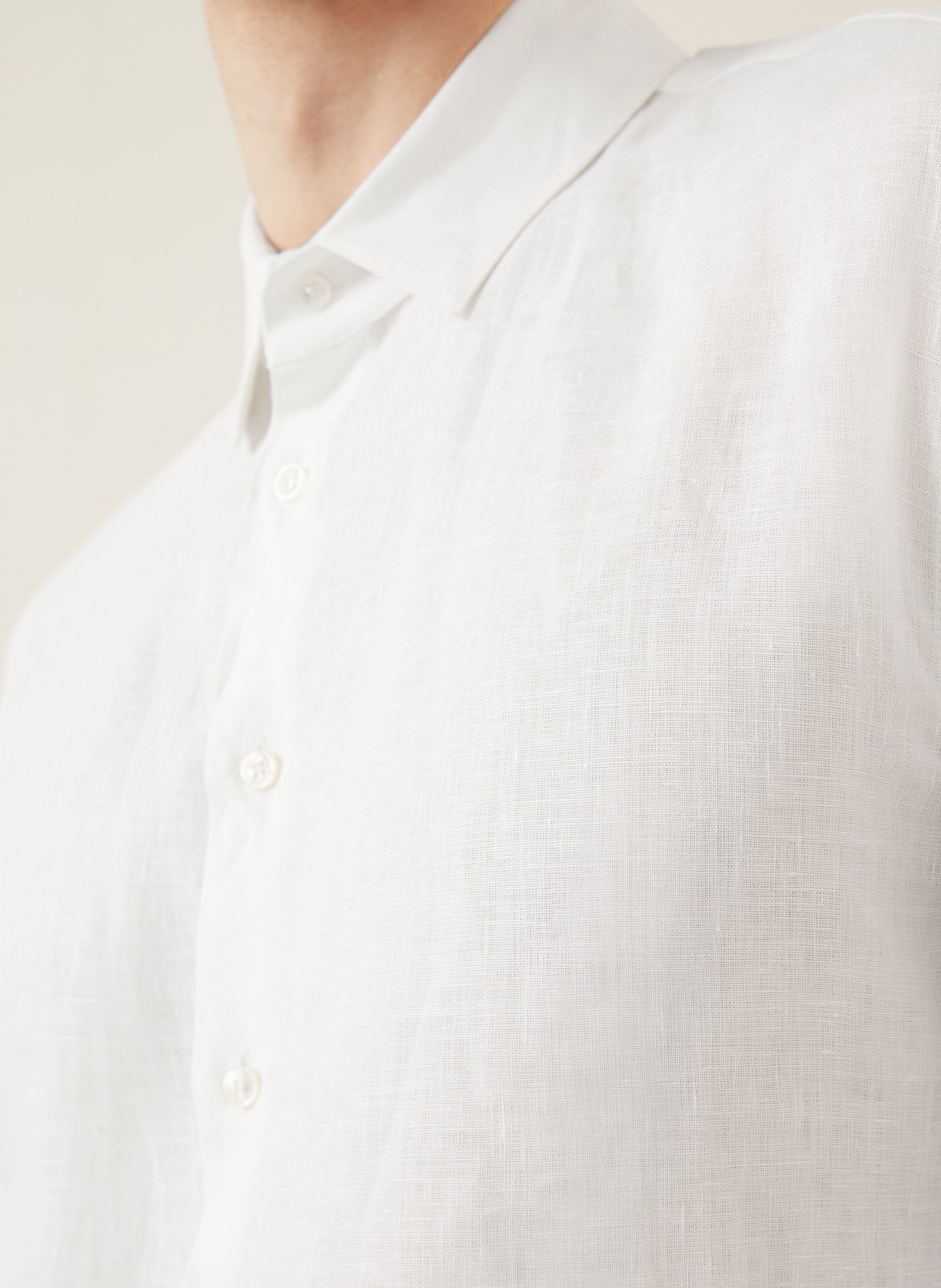 GIORGIO ARMANI Leinenhemd Regular Fit: WEISS