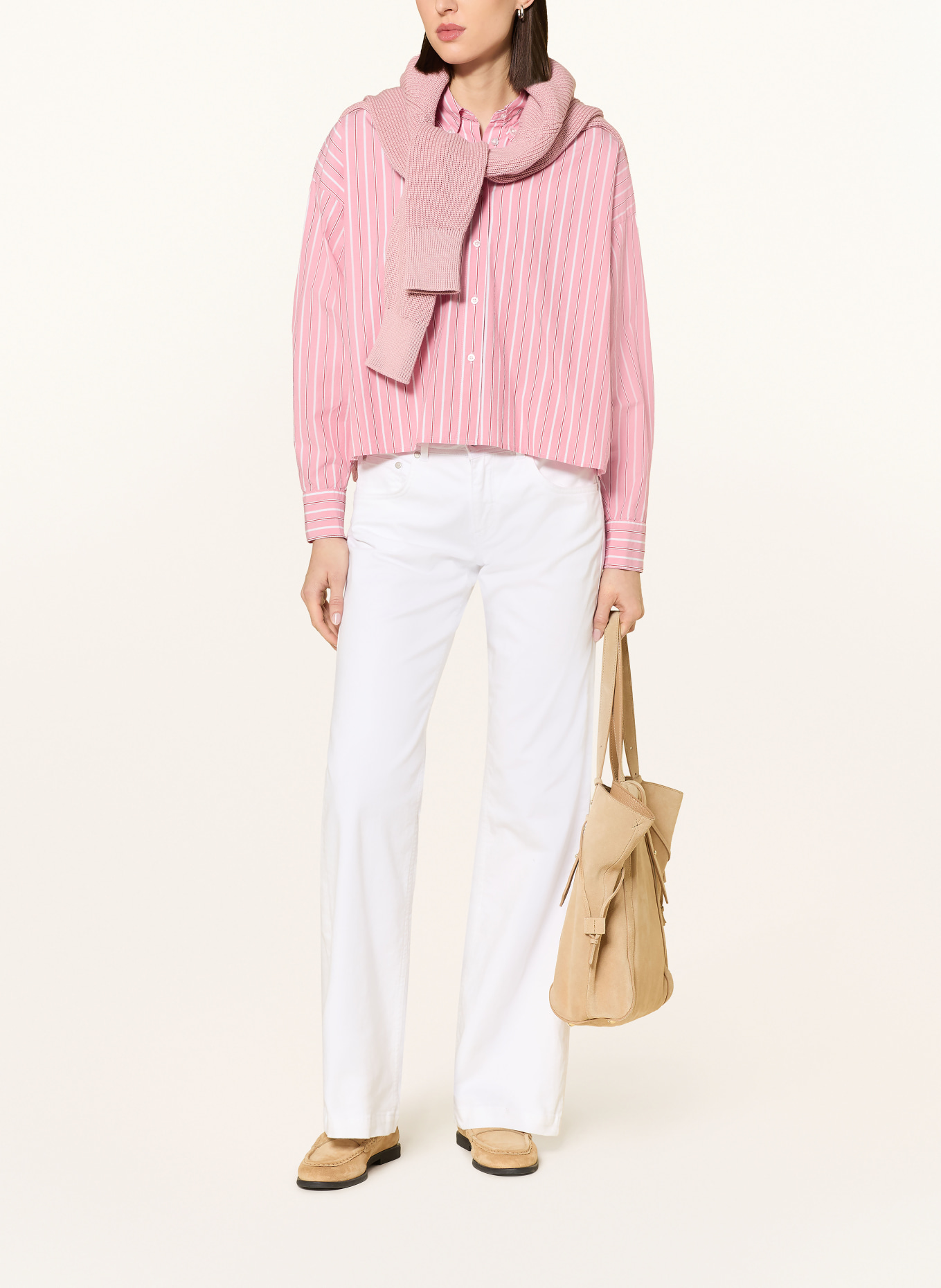 Herrlicher Bluzka koszulowa TILA: RÓŻOWY / CZERWONY / BIAŁY