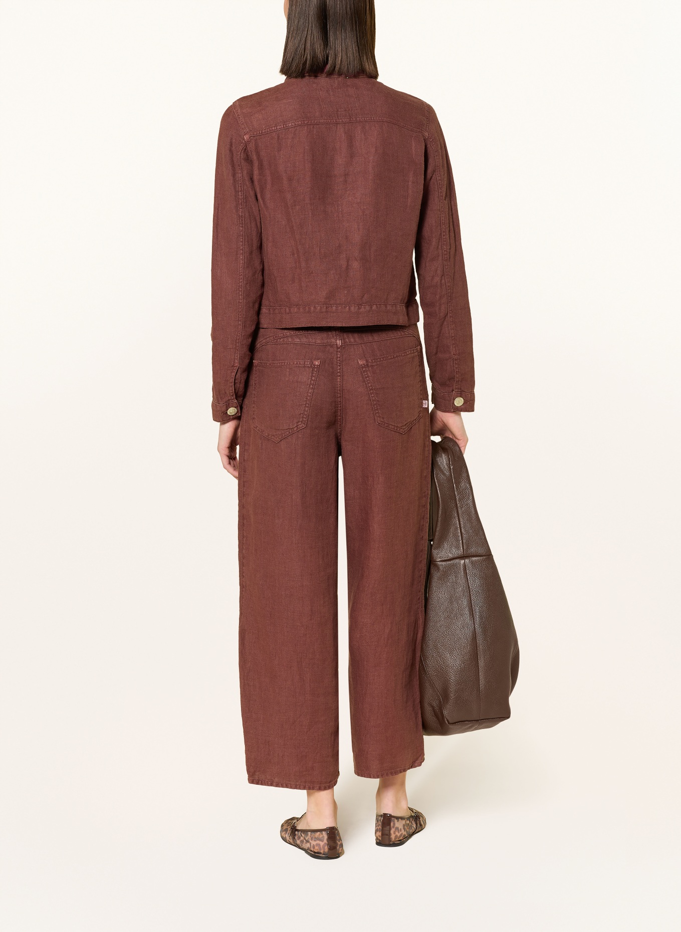 Herrlicher DOTTY linen jacket: DARK RED