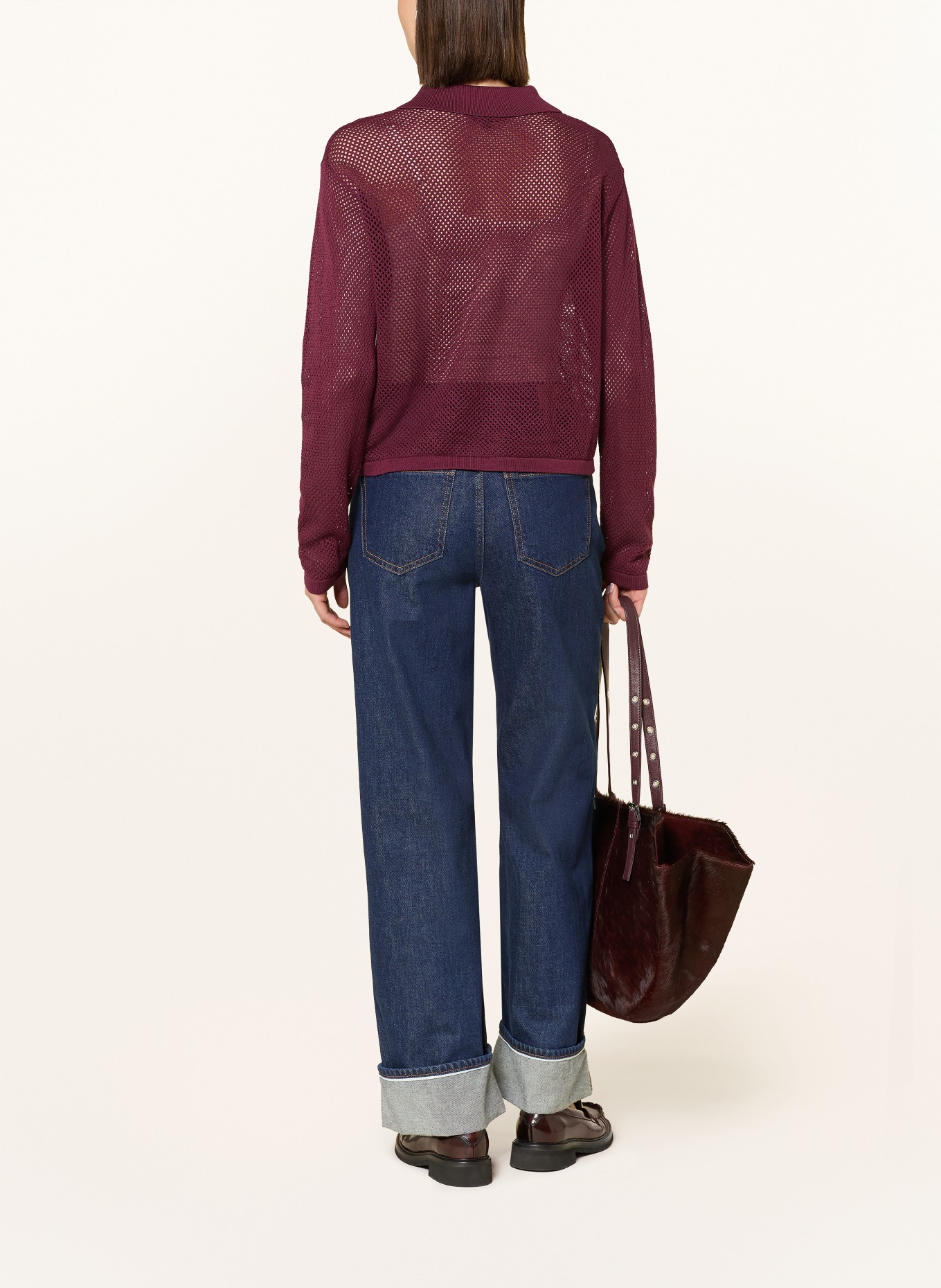 Herrlicher Strickjacke MARALOU: DUNKELROT