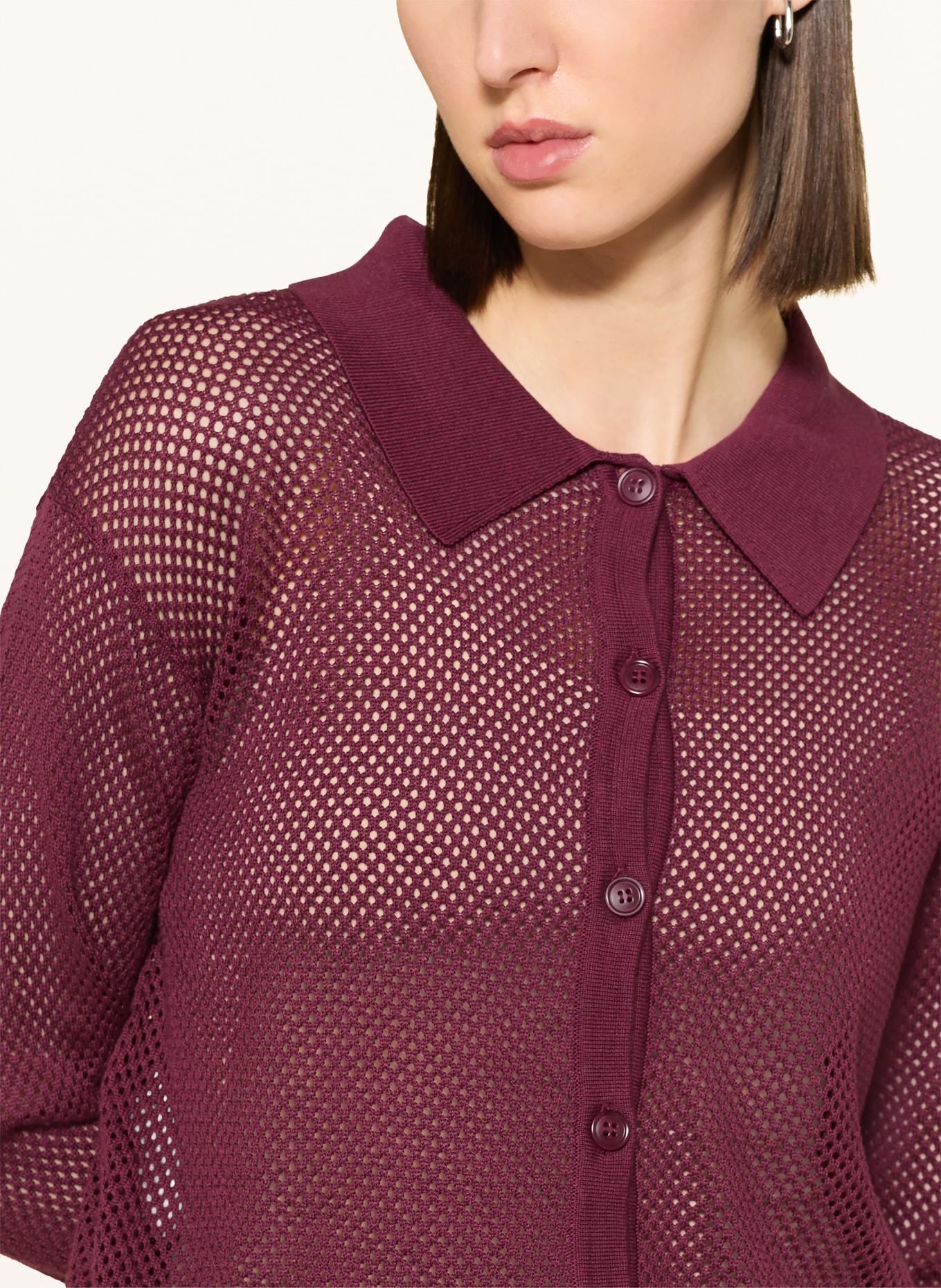 Herrlicher Strickjacke MARALOU: DUNKELROT