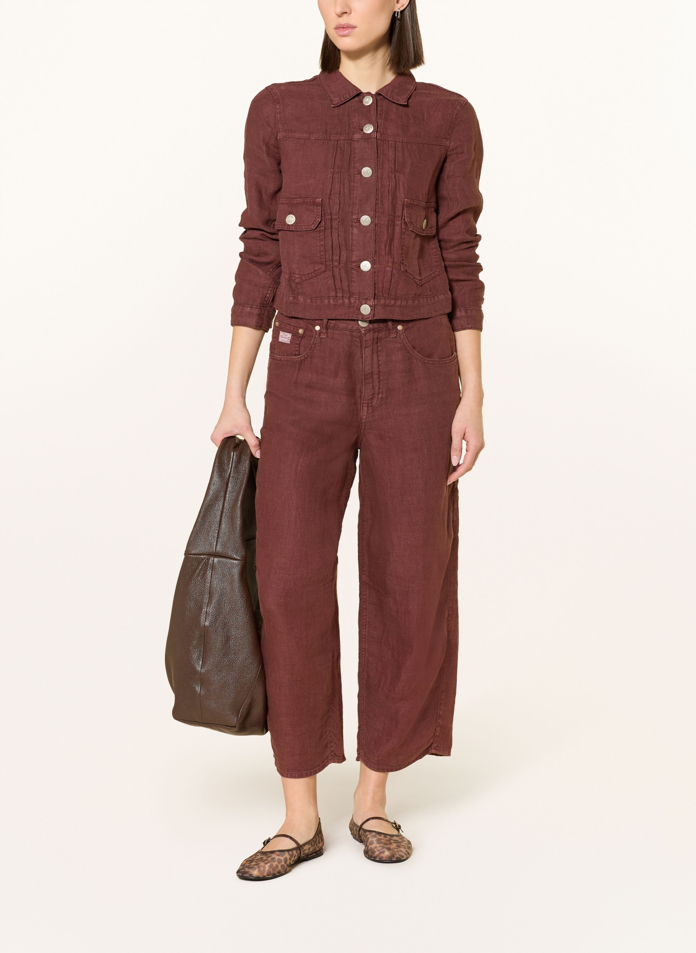 Herrlicher 7/8 kalhoty BARROW s kapsami: TMAVĚ ČERVENÁ