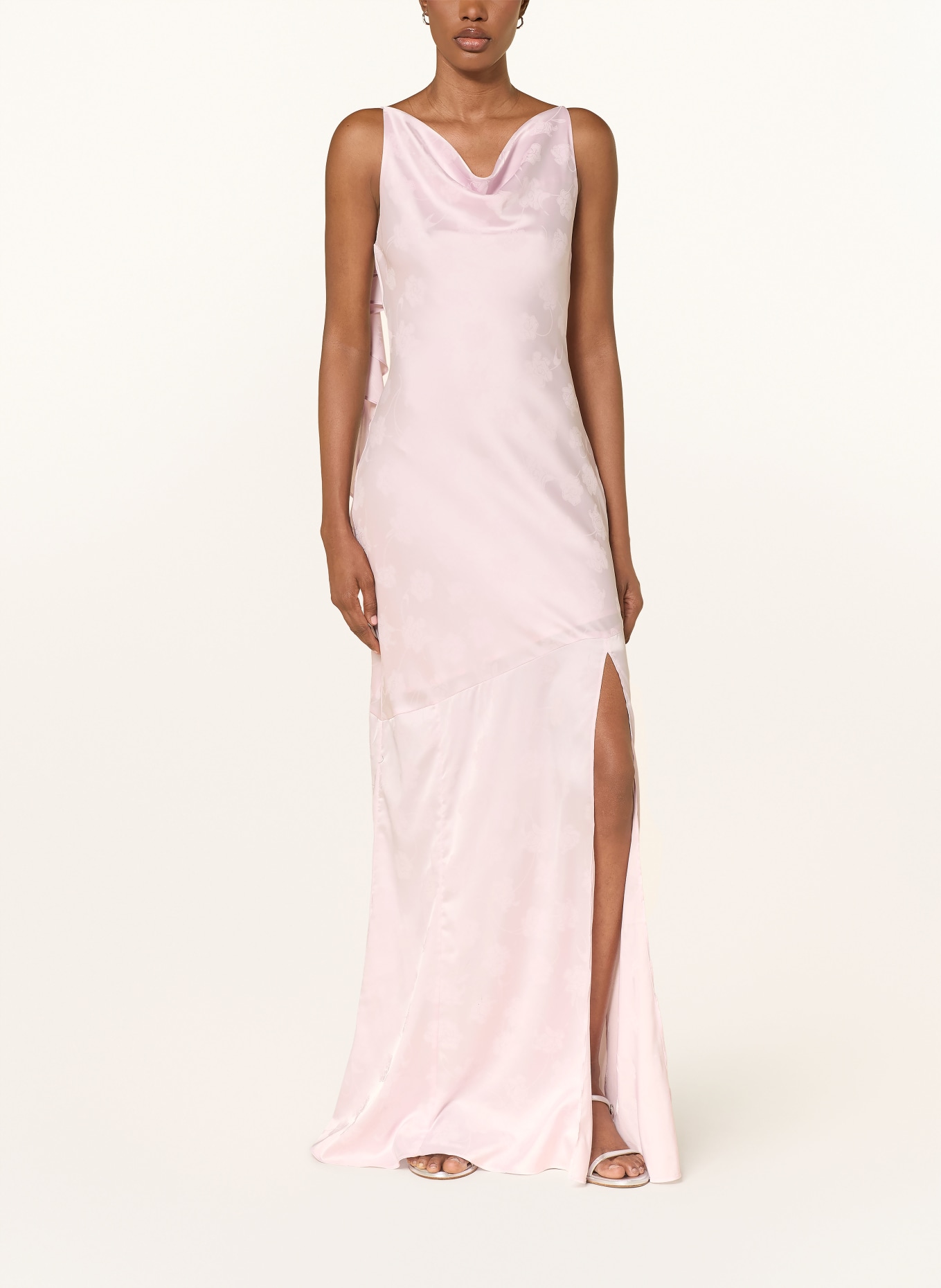 ROTATE Abendkleid mit Volants: HELLROSA