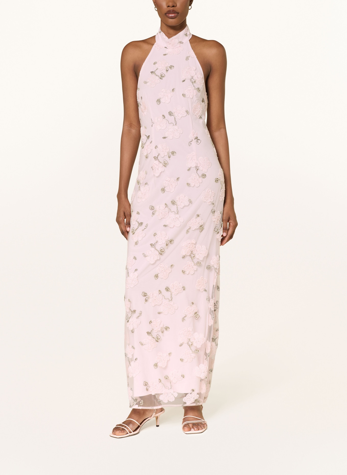 ROTATE Abendkleid mit Schmuckperlen: HELLROSA