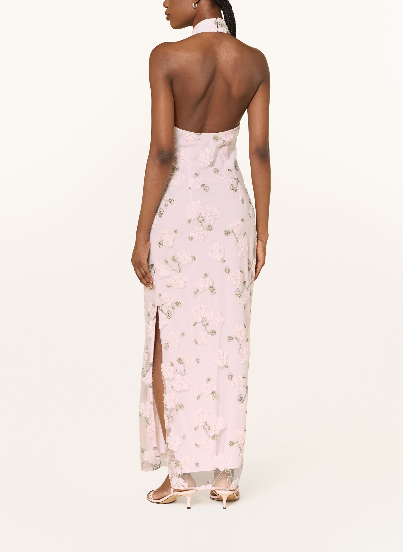 ROTATE Abendkleid mit Schmuckperlen: HELLROSA