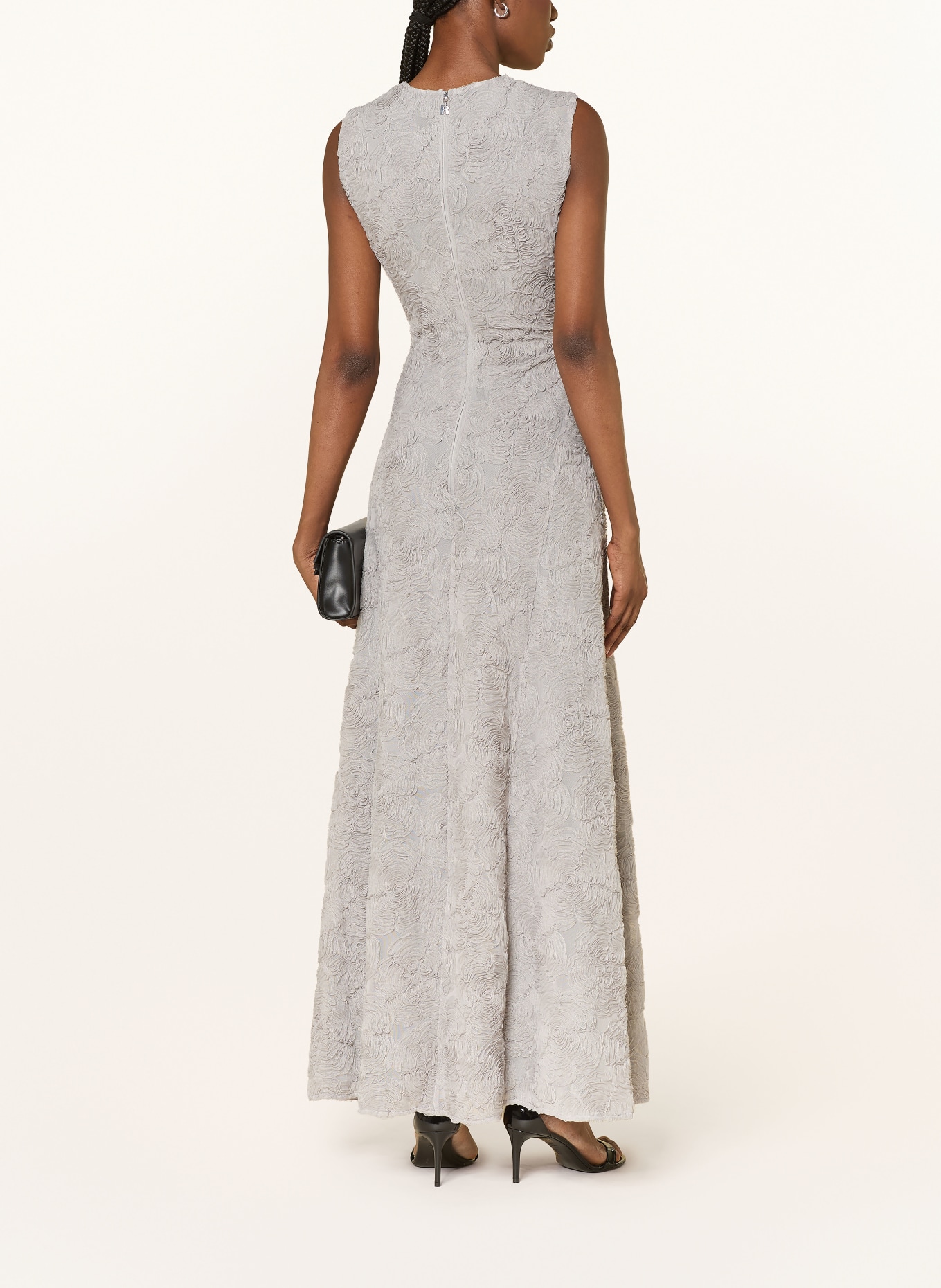 ROTATE Mesh-Kleid: HELLGRAU