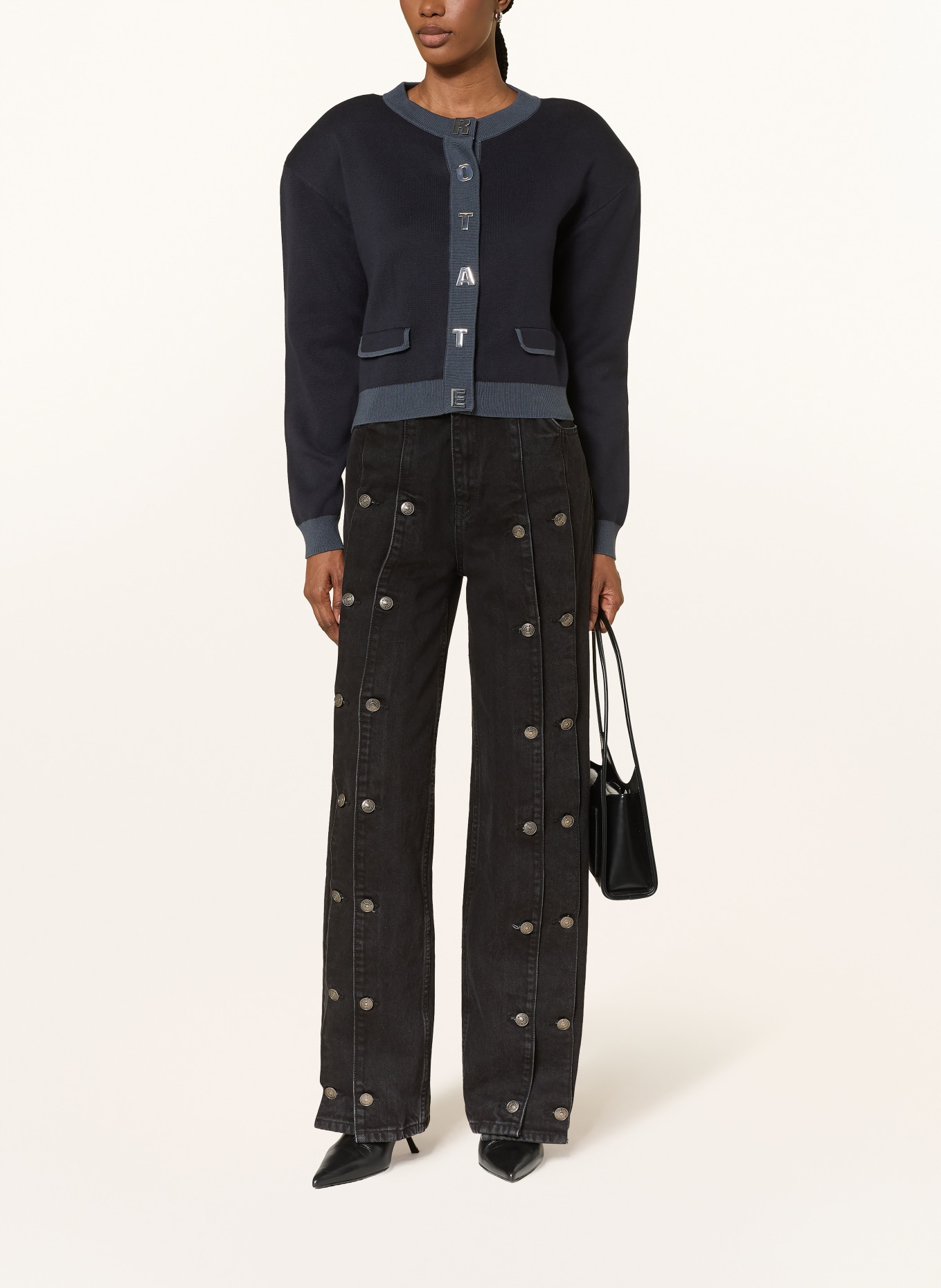 ROTATE Strickjacke: DUNKELBLAU / BLAU