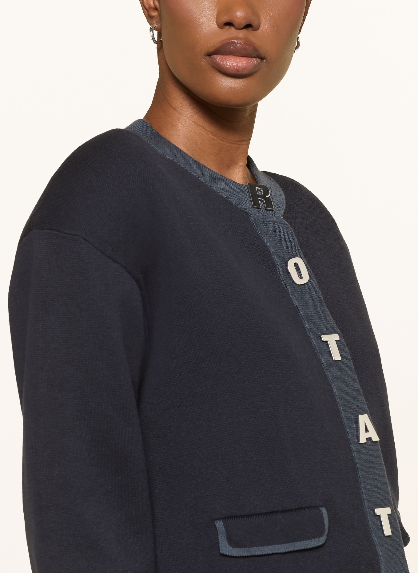 ROTATE Strickjacke: DUNKELBLAU / BLAU