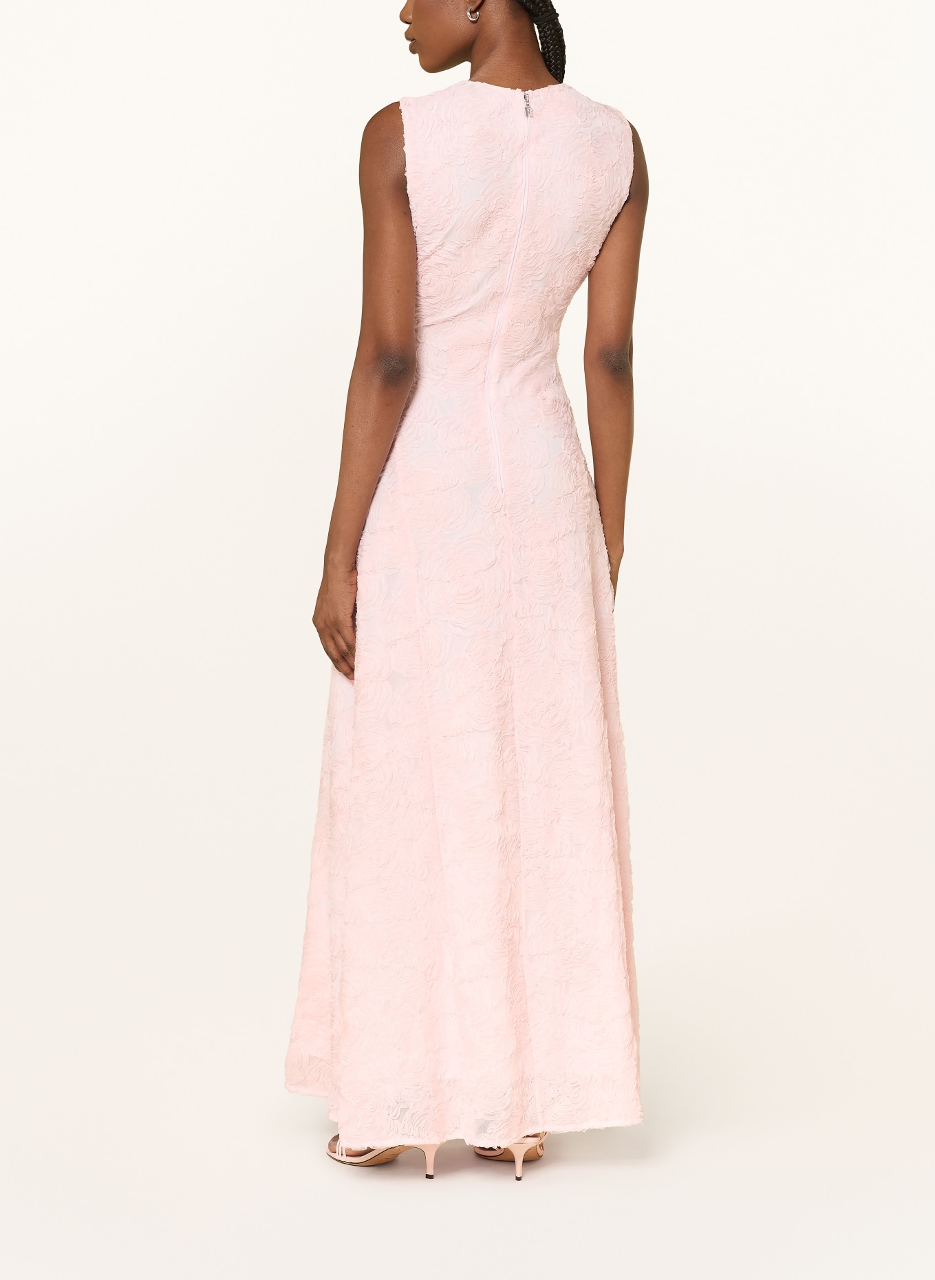 ROTATE Sukienka z siateczki: JASNORÓŻOWY