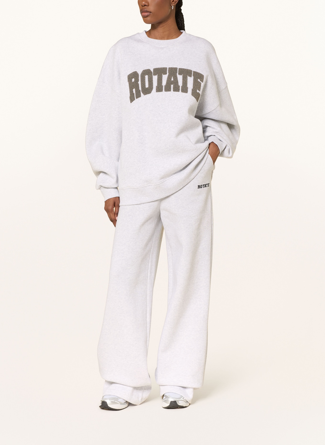 ROTATE Sweatpants: HELLGRAU / WEISS