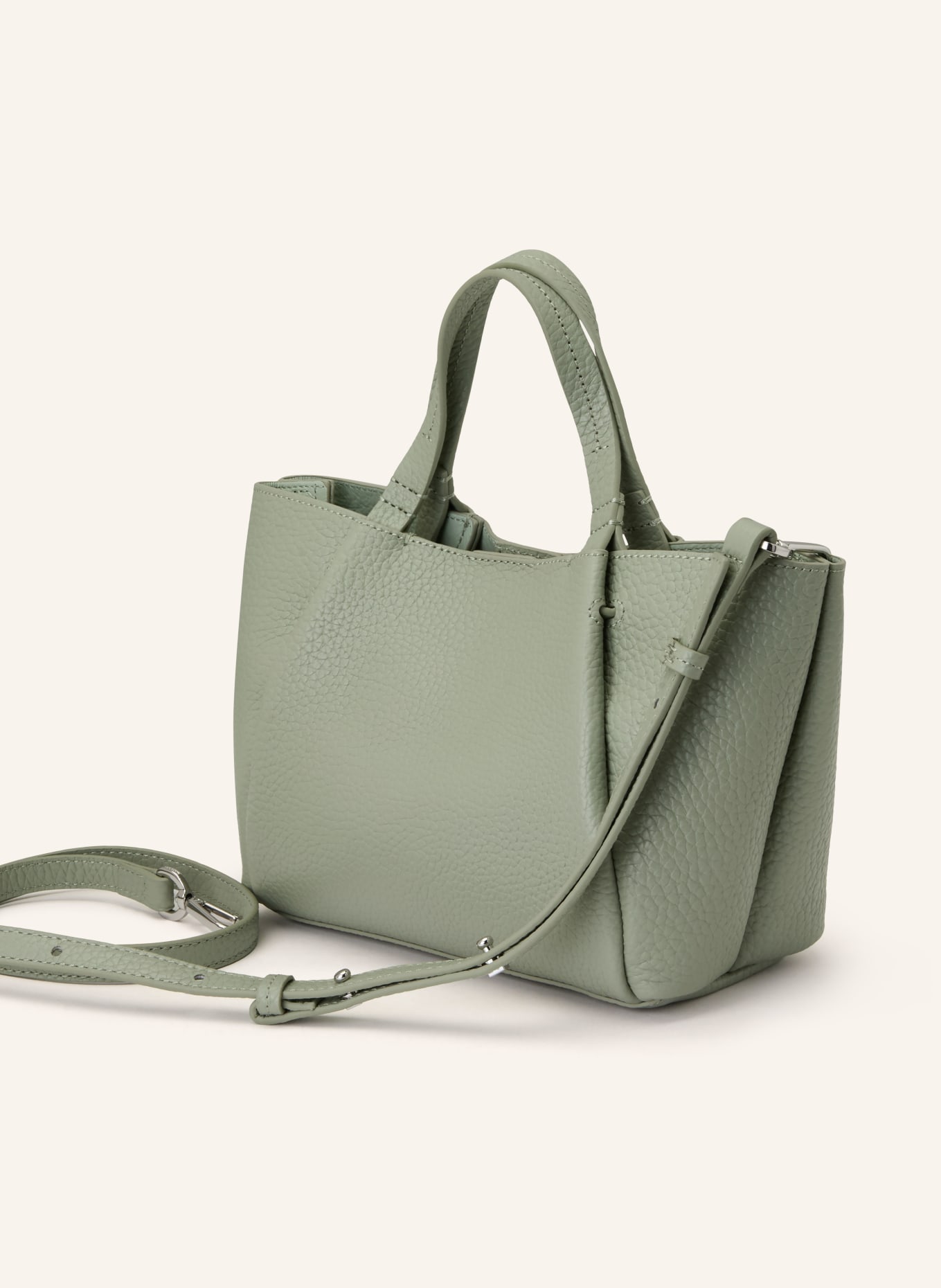 Marc O'Polo Handtasche MEDIUM: HELLGRÜN / SILBER