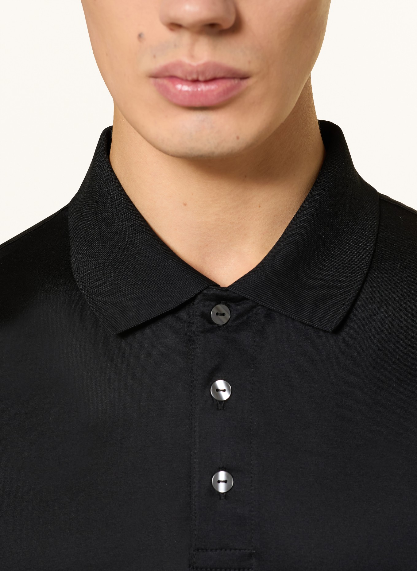 PAUL Jersey-Poloshirt: SCHWARZ