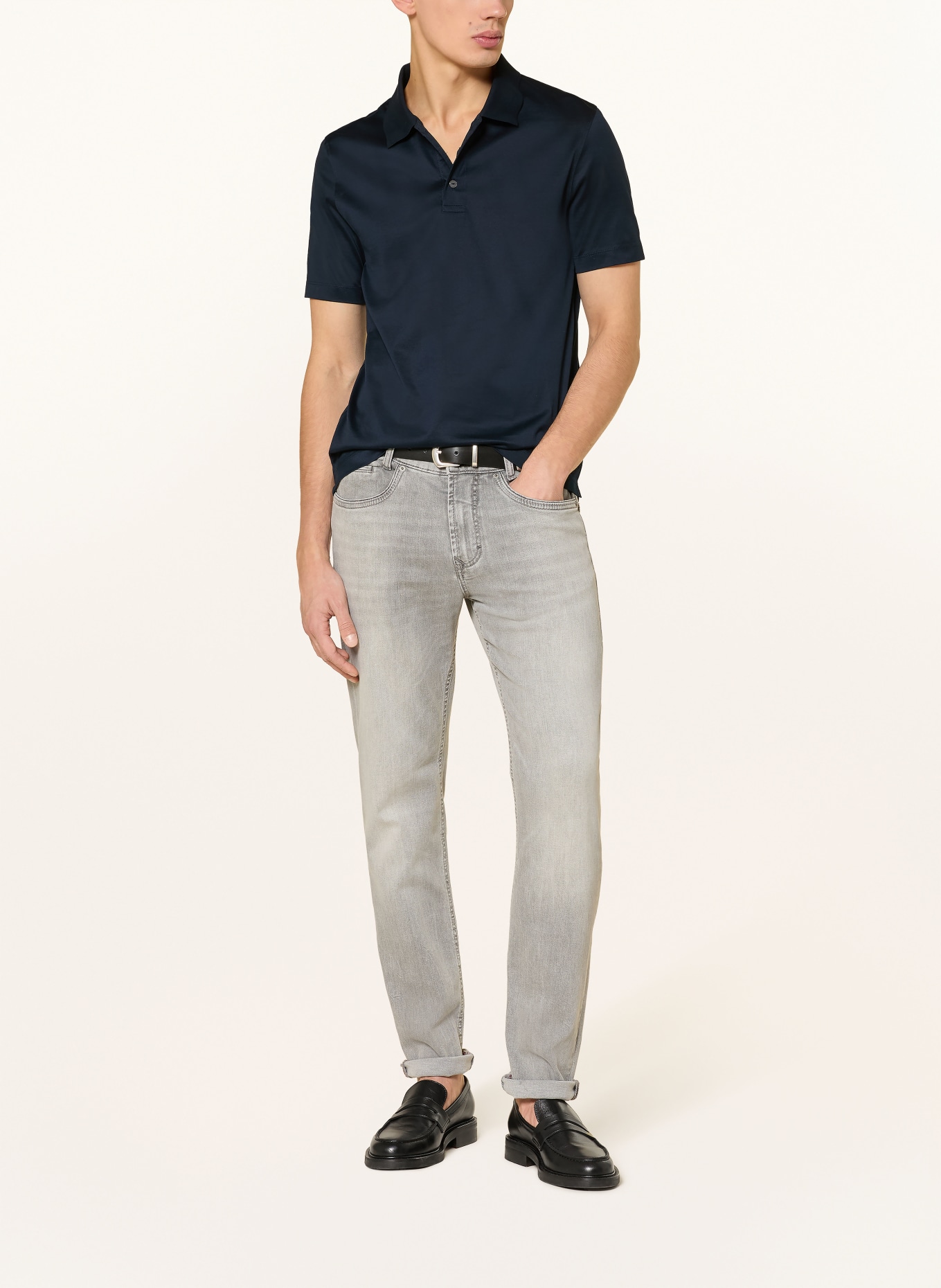 PAUL Jersey-Poloshirt: DUNKELBLAU