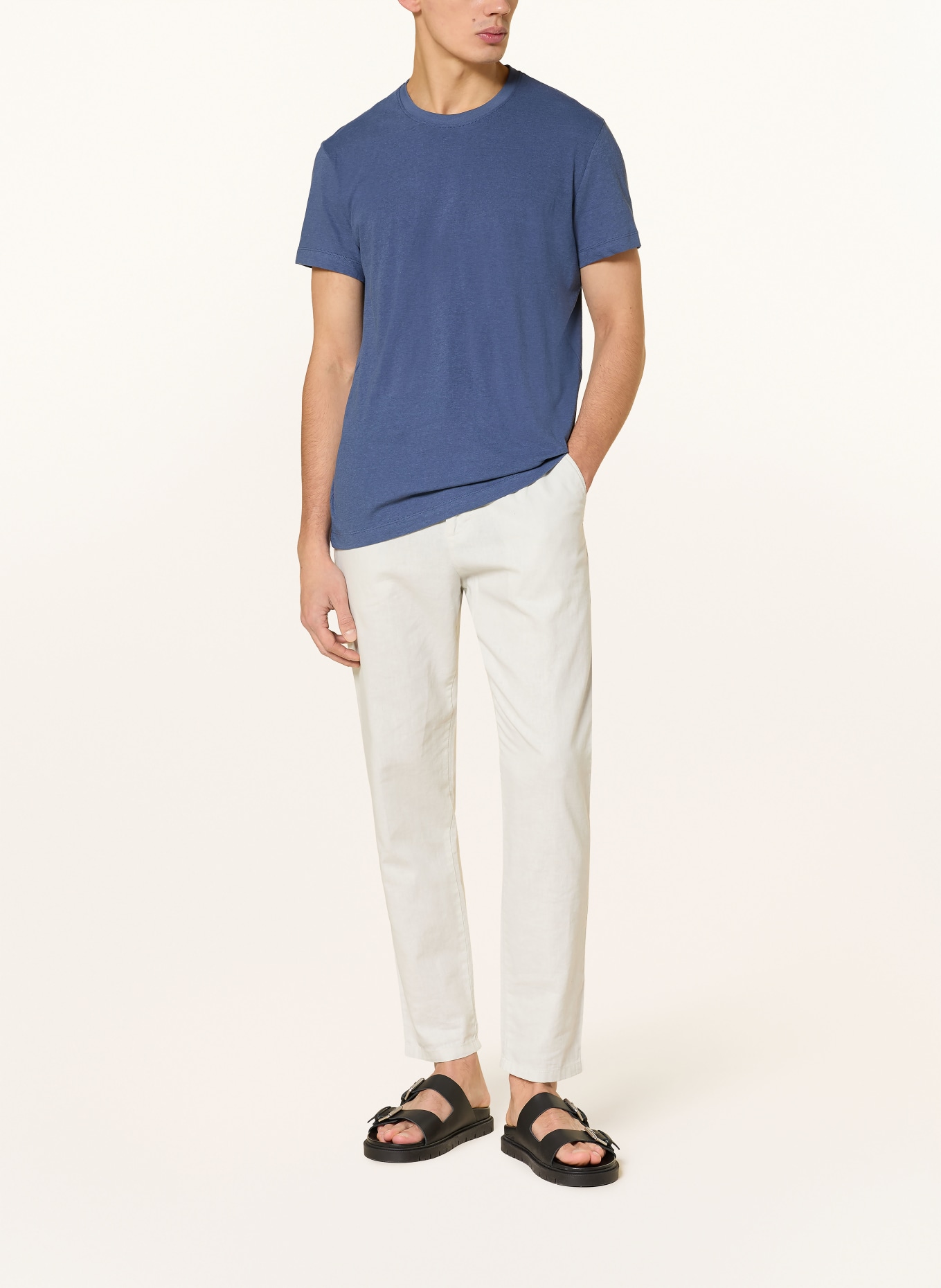 PAUL T-Shirt mit Leinen: BLAU