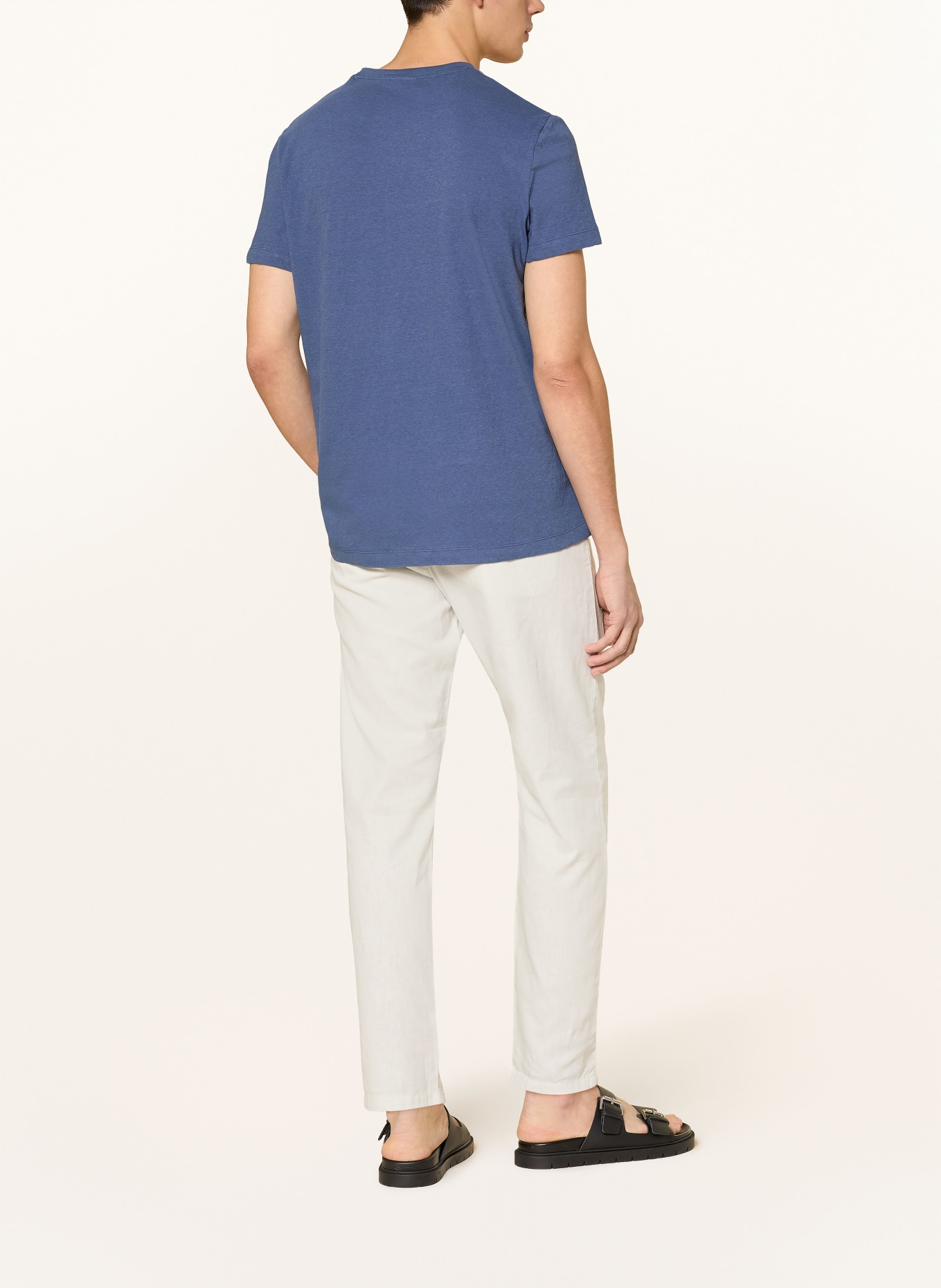 PAUL T-Shirt mit Leinen: BLAU
