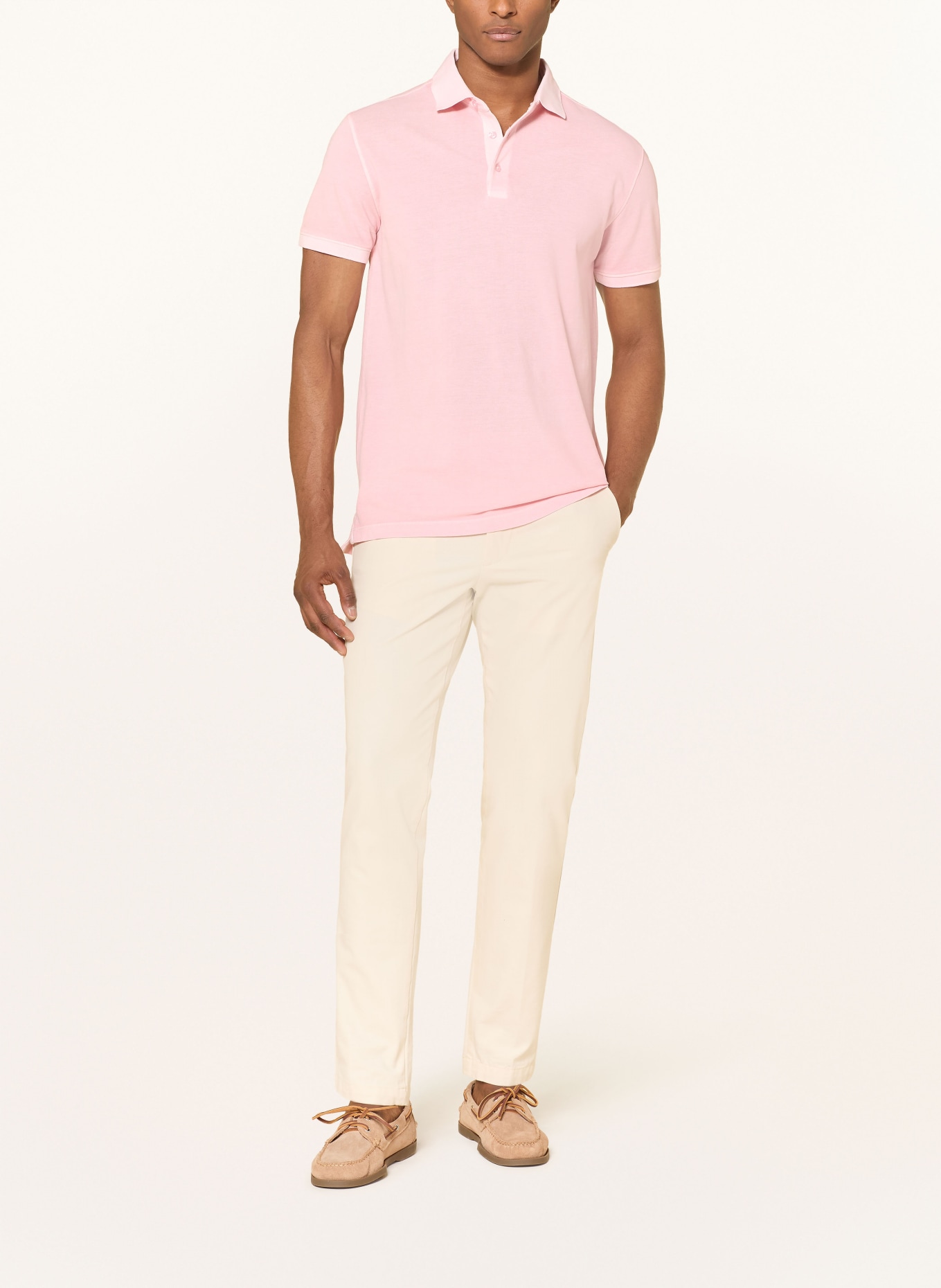 STROKESMAN'S Koszulka polo z pikowanym wzorem: RÓŻOWY