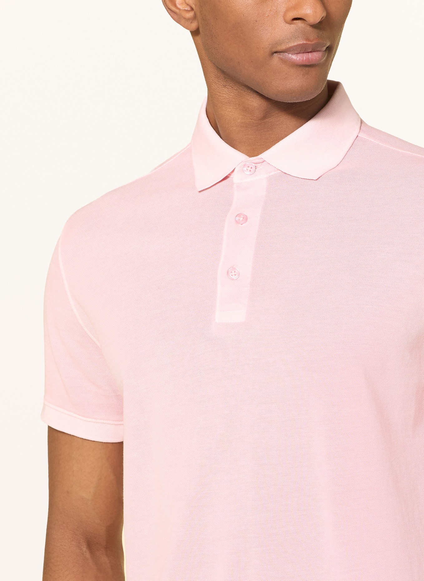 STROKESMAN'S Koszulka polo z pikowanym wzorem: RÓŻOWY