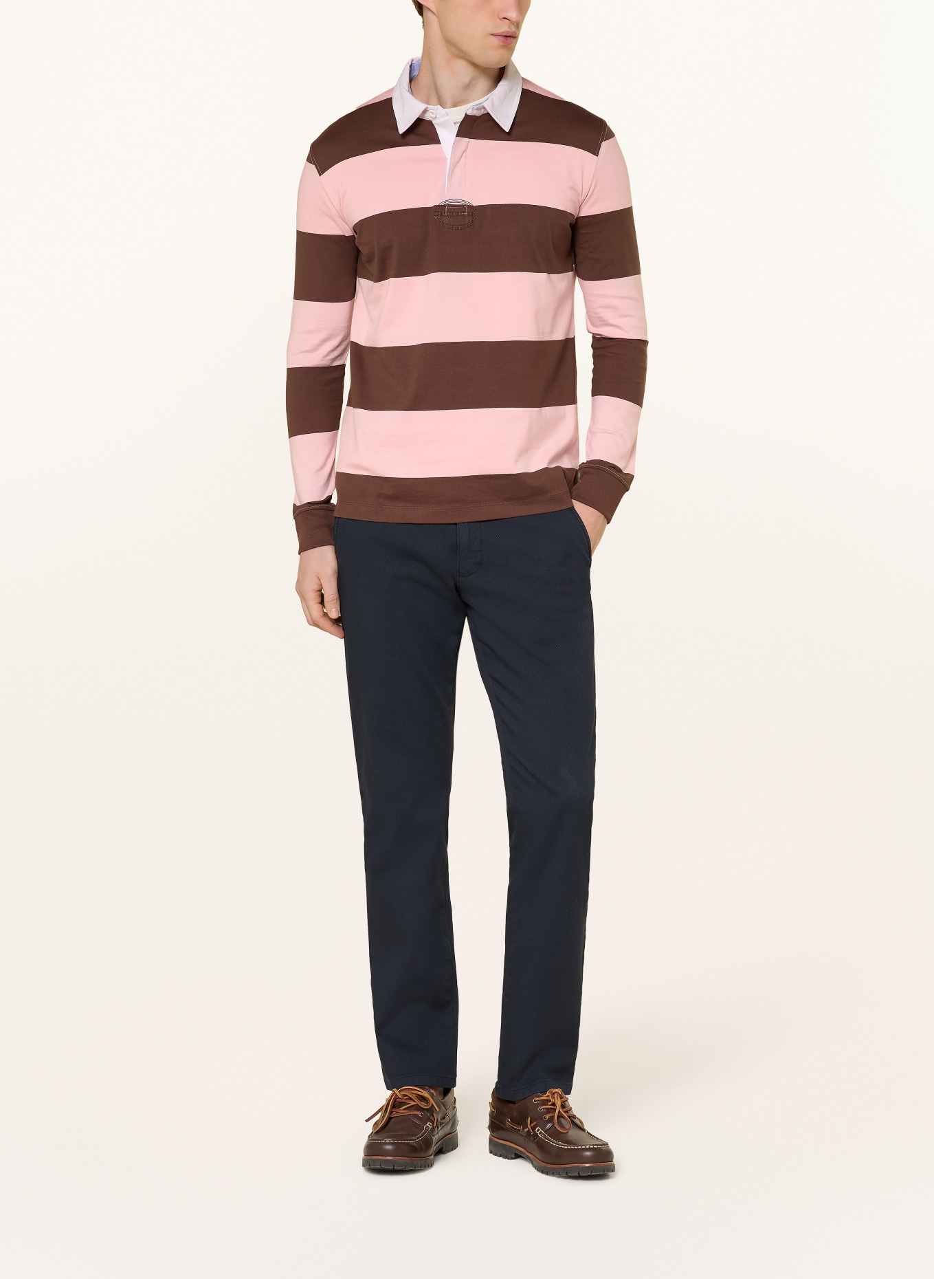 STROKESMAN'S rugbyové tričko: HNĚDÁ / RŮŽOVÁ