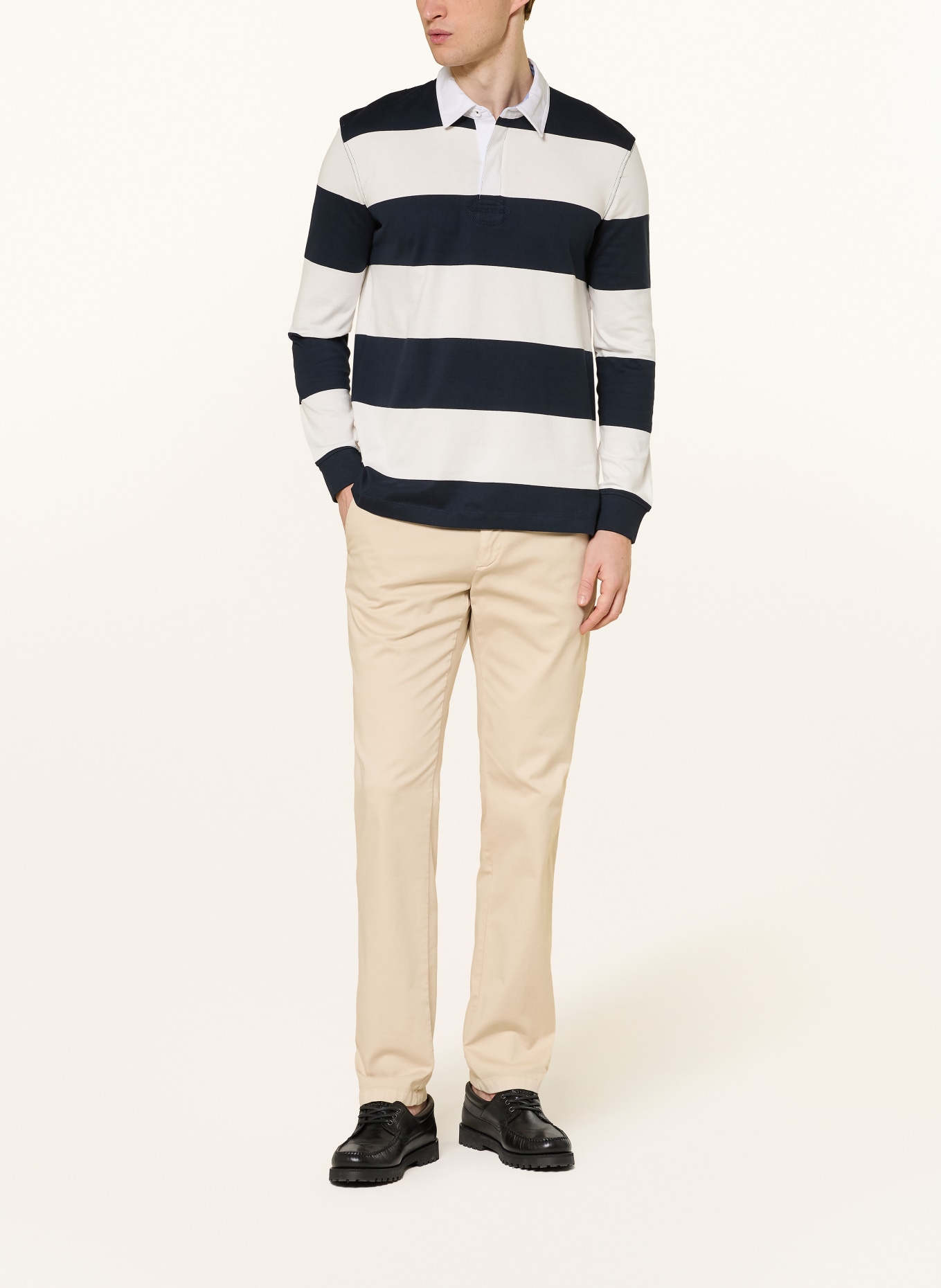 STROKESMAN'S Rugbyshirt: DUNKELBLAU / CREME