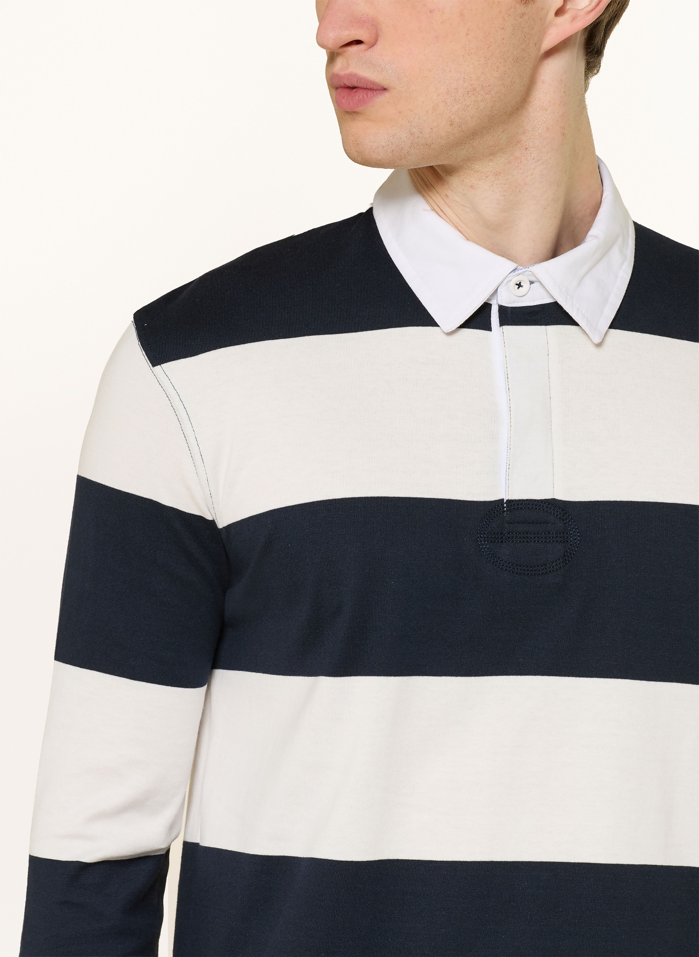 STROKESMAN'S Rugbyshirt: DUNKELBLAU / CREME