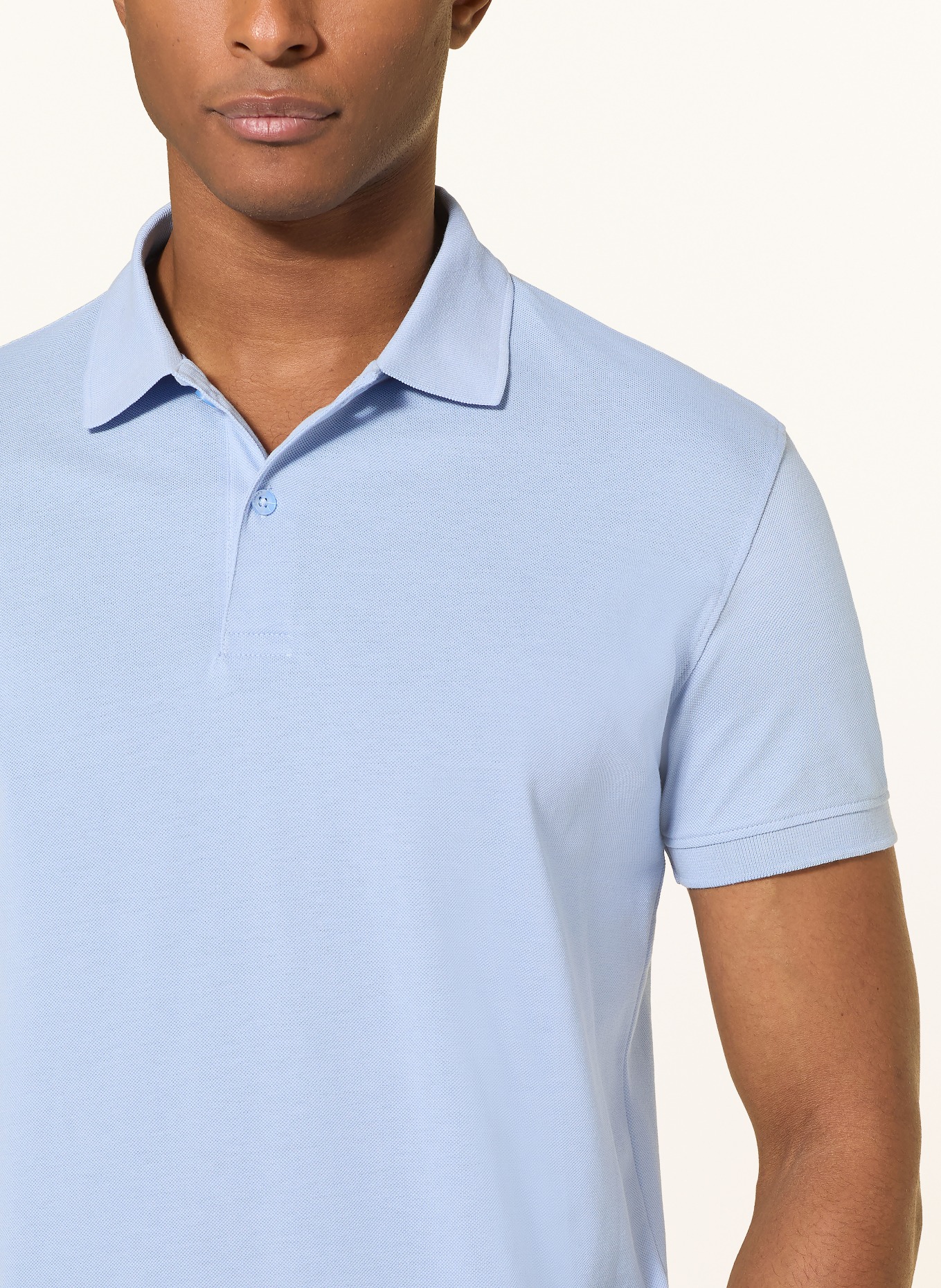 STROKESMAN'S piqué polo shirt: LIGHT BLUE