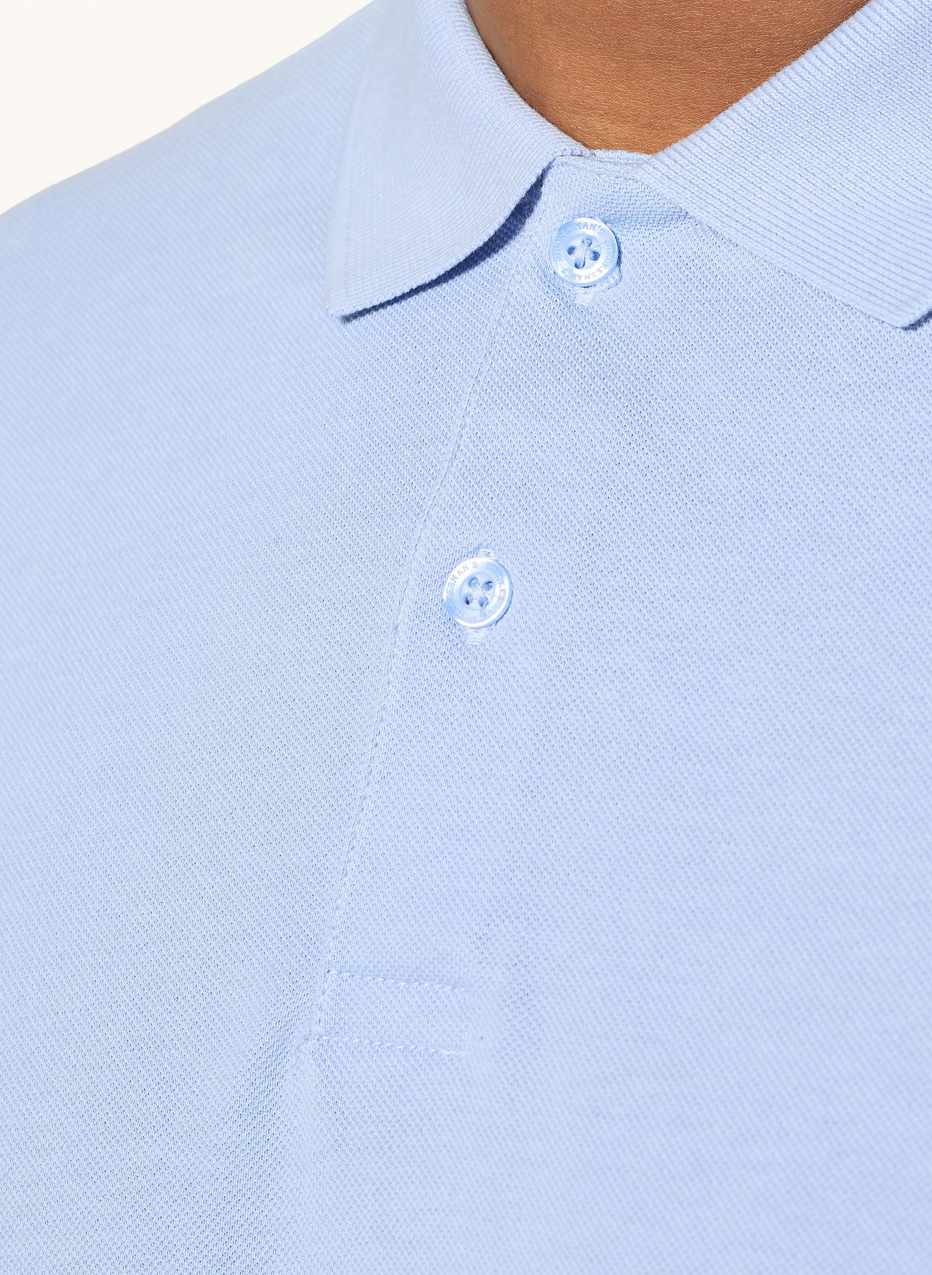 STROKESMAN'S piqué polo shirt: LIGHT BLUE