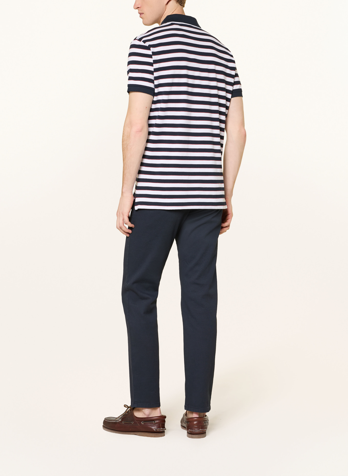 STROKESMAN'S Piqué-Poloshirt: DUNKELBLAU / DUNKELROT / WEISS