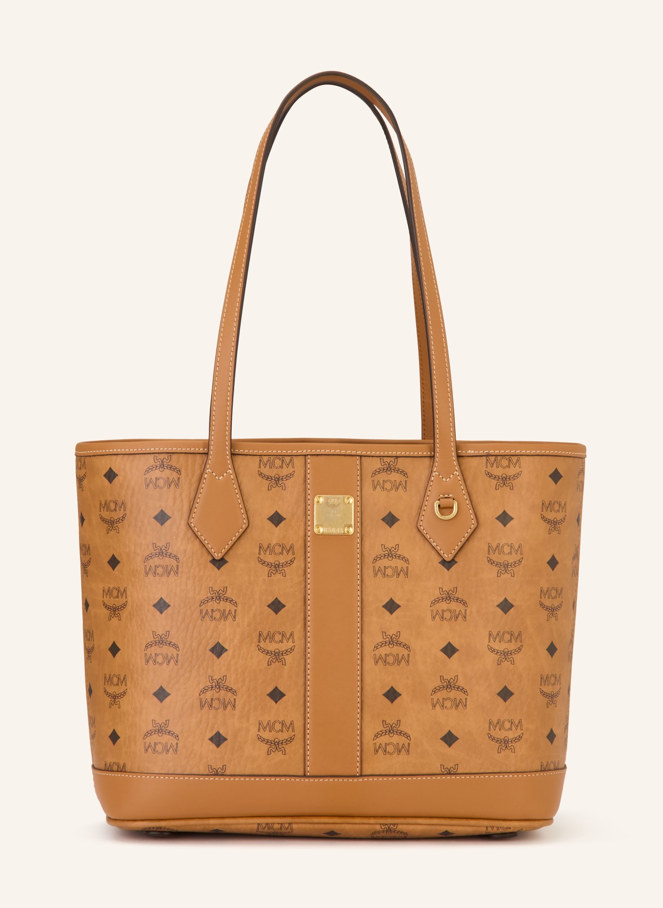 MCM Shopper LIZ mit Pouch: COGNAC / SCHWARZ